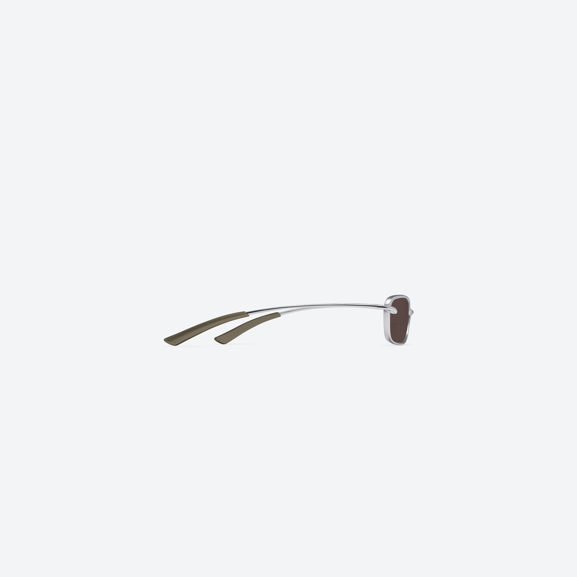 A detailed right view of Gentle Monster Rollie 02(BR) Similar Silver Metal framed Square sunglasses.