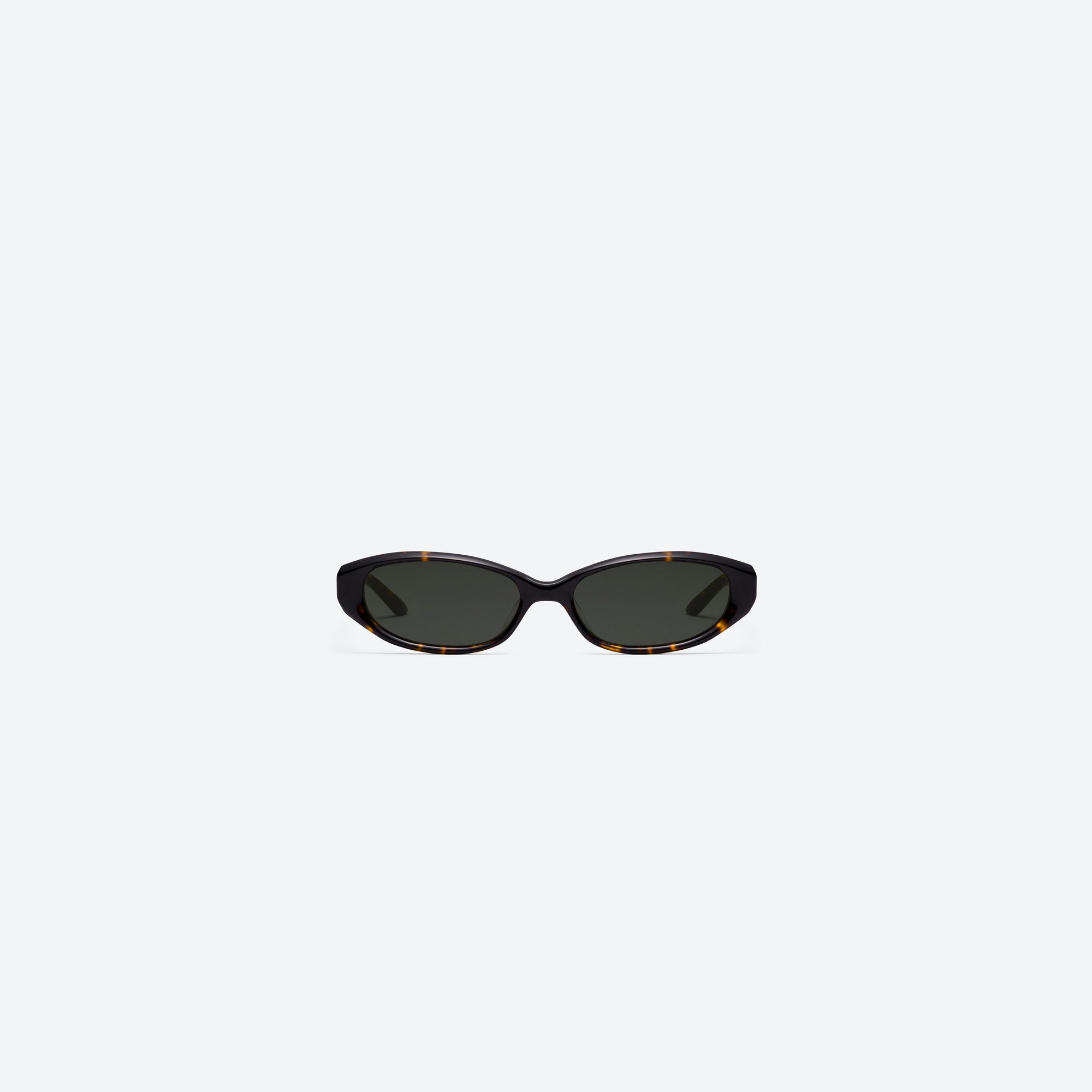 A front view of Gentle Monster Monica T9 Tortoise Acetate framed Cat-eye sunglasses.