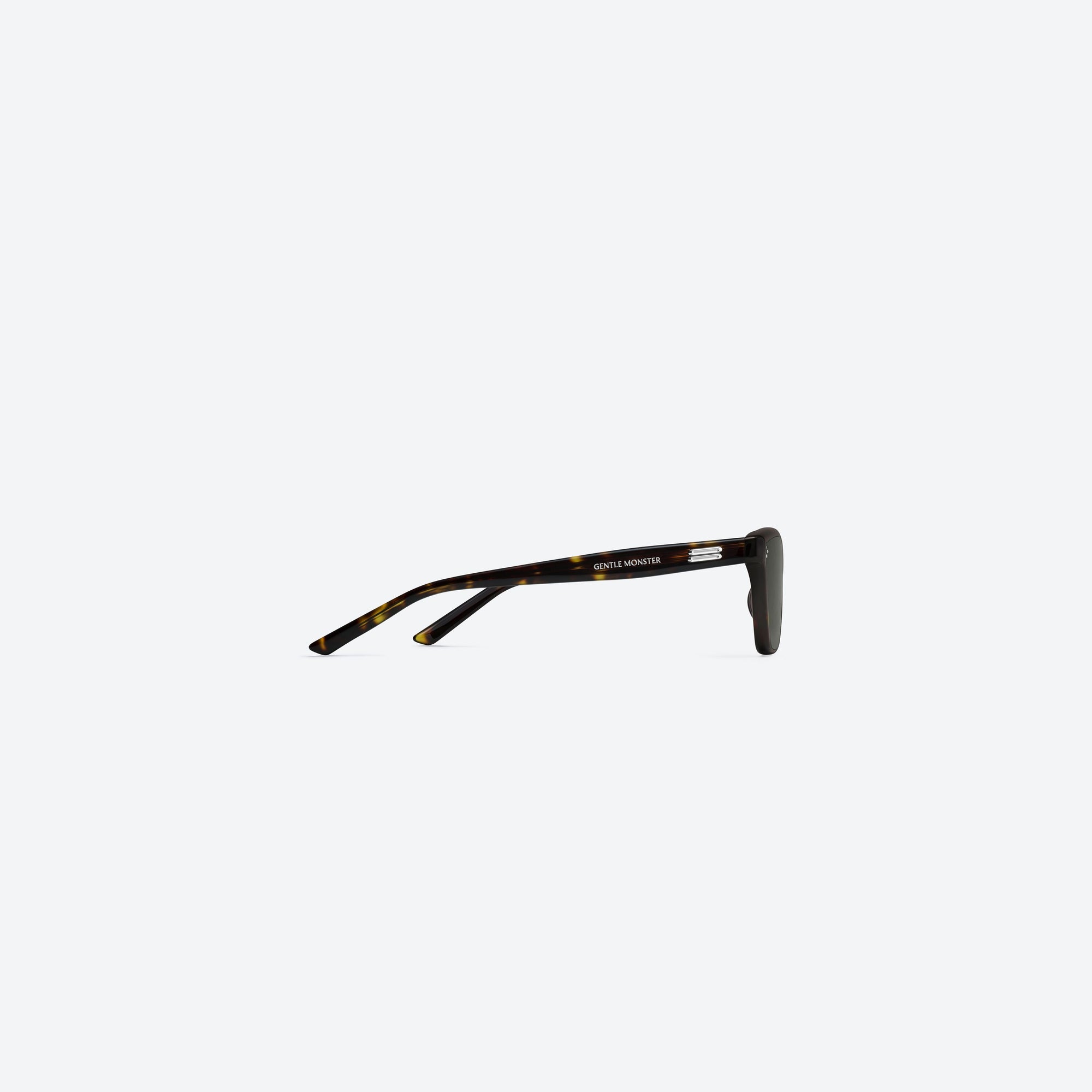 A detailed right view of Gentle Monster Dodo T9 Tortoise Acetate framed Cat-eye sunglasses.