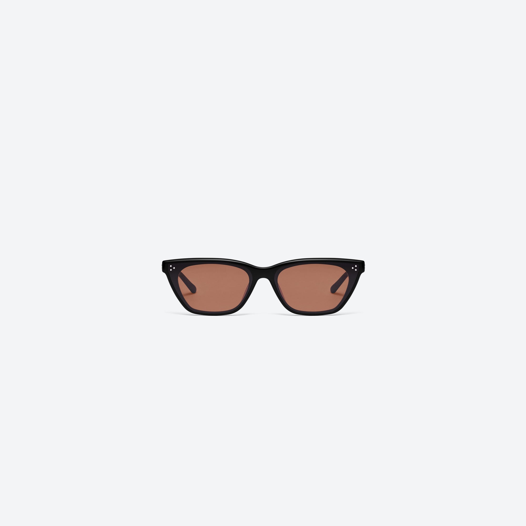 A front view of Gentle Monster Dodo 01(RM) Black Acetate framed Cat-eye sunglasses.