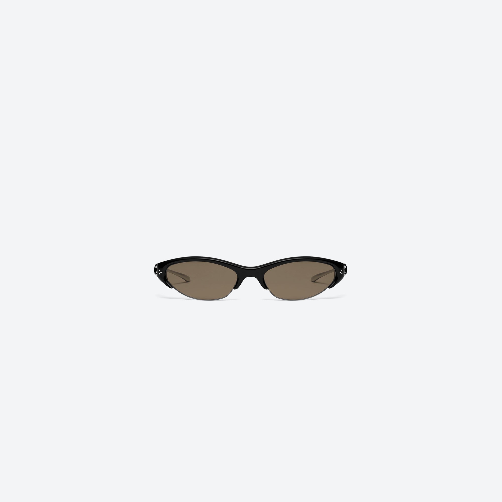 A front view of Gentle Monster Tweed 01 Black Mixed framed Cat-eye sunglasses.