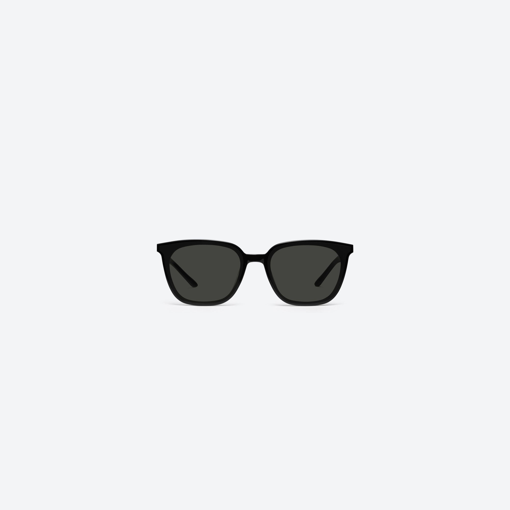 A front view of Gentle Monster Alma 01 Black Acetate framed Square sunglasses.