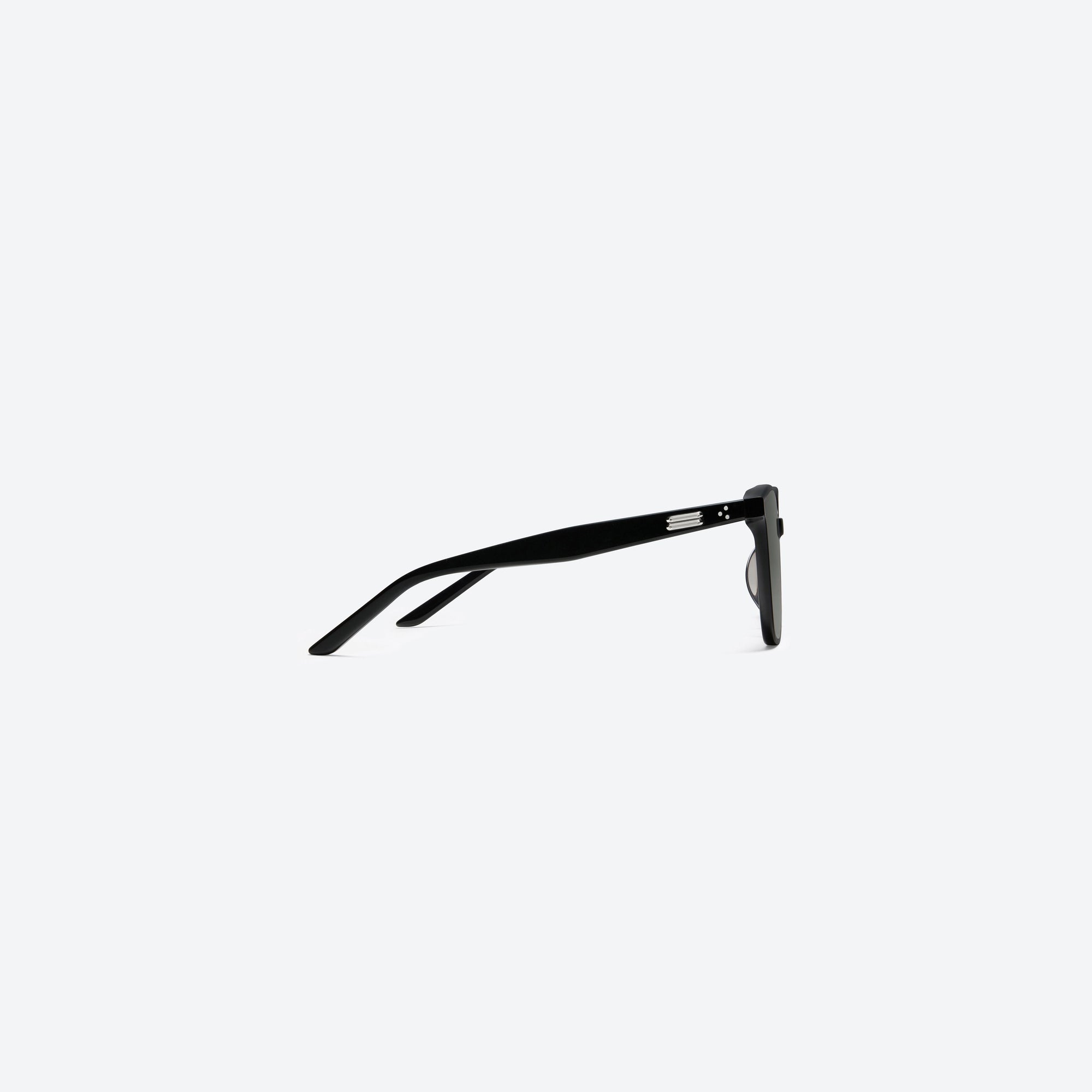 A detailed right view of Gentle Monster Alma 01 Black Acetate framed Square sunglasses.
