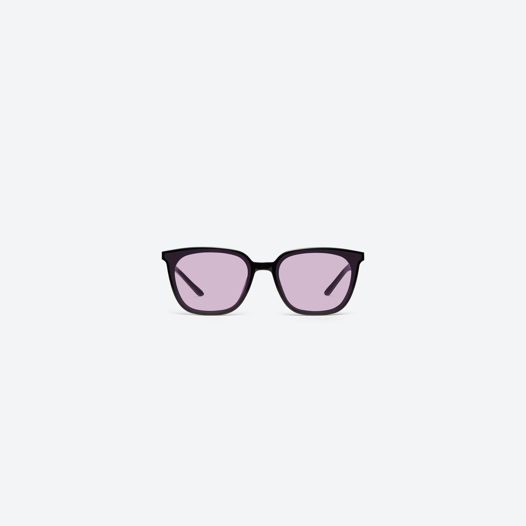 A front view of Gentle Monster Alma 01(V) Black Acetate framed Square sunglasses.