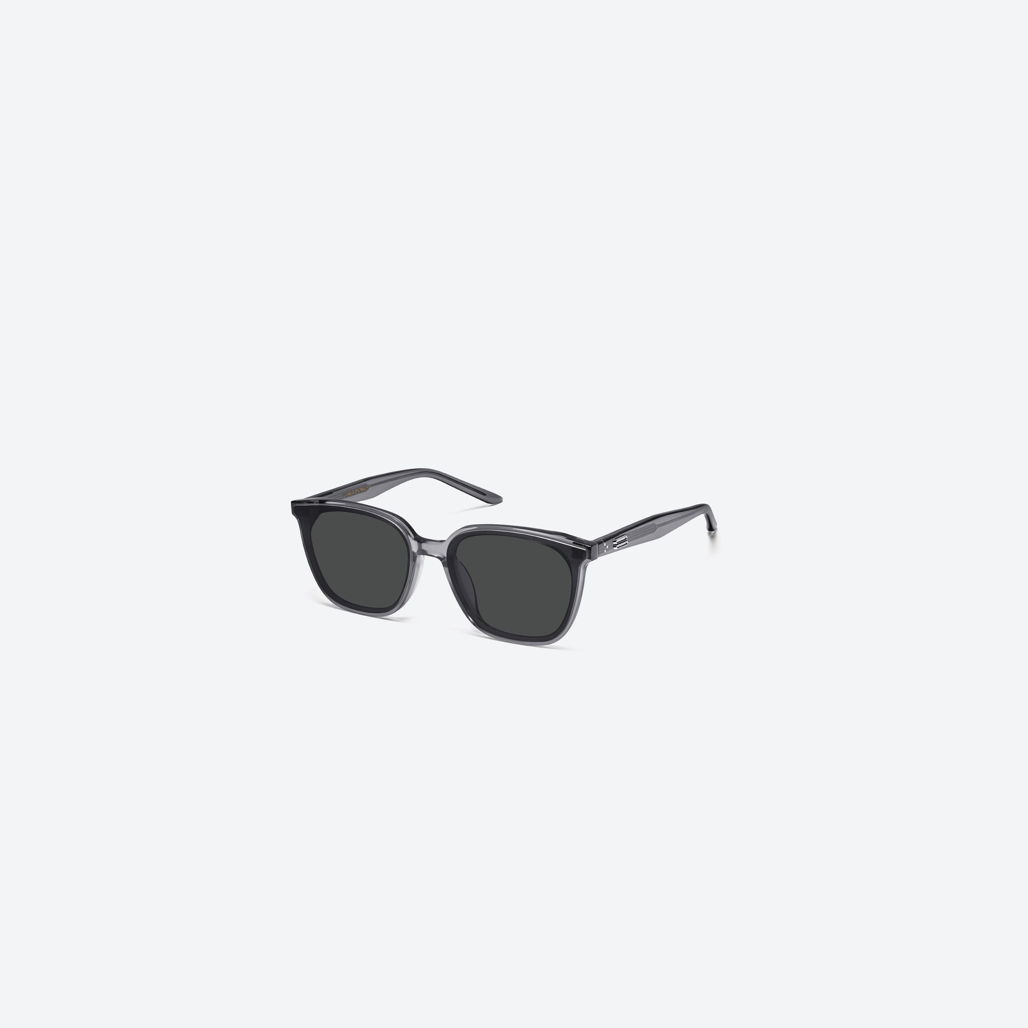 45-degree view of Gentle Monster Alma G1 Gray Acetate framed Square sunglasses.