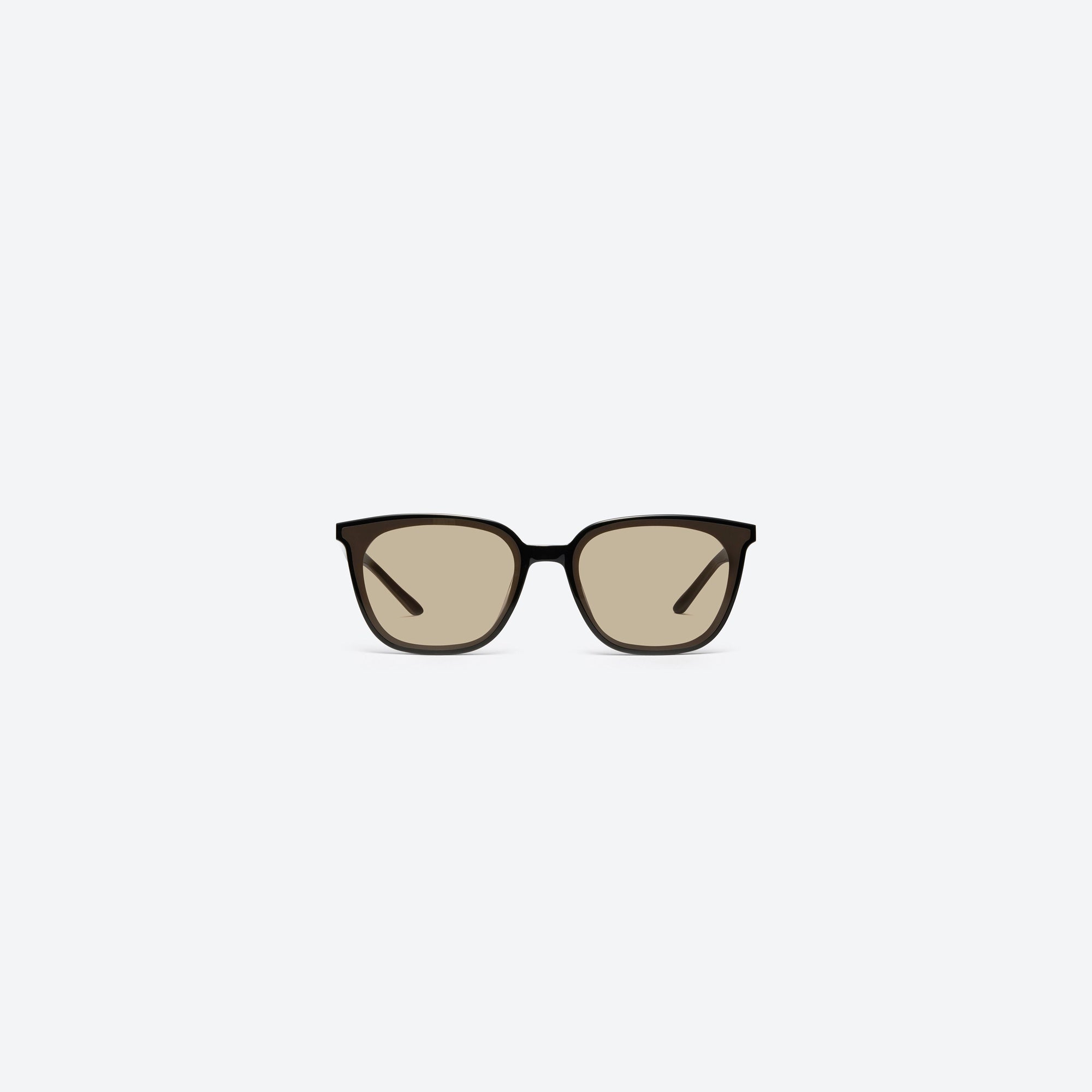 A front view of Gentle Monster Alma 01(BR) Black Acetate framed Square sunglasses.