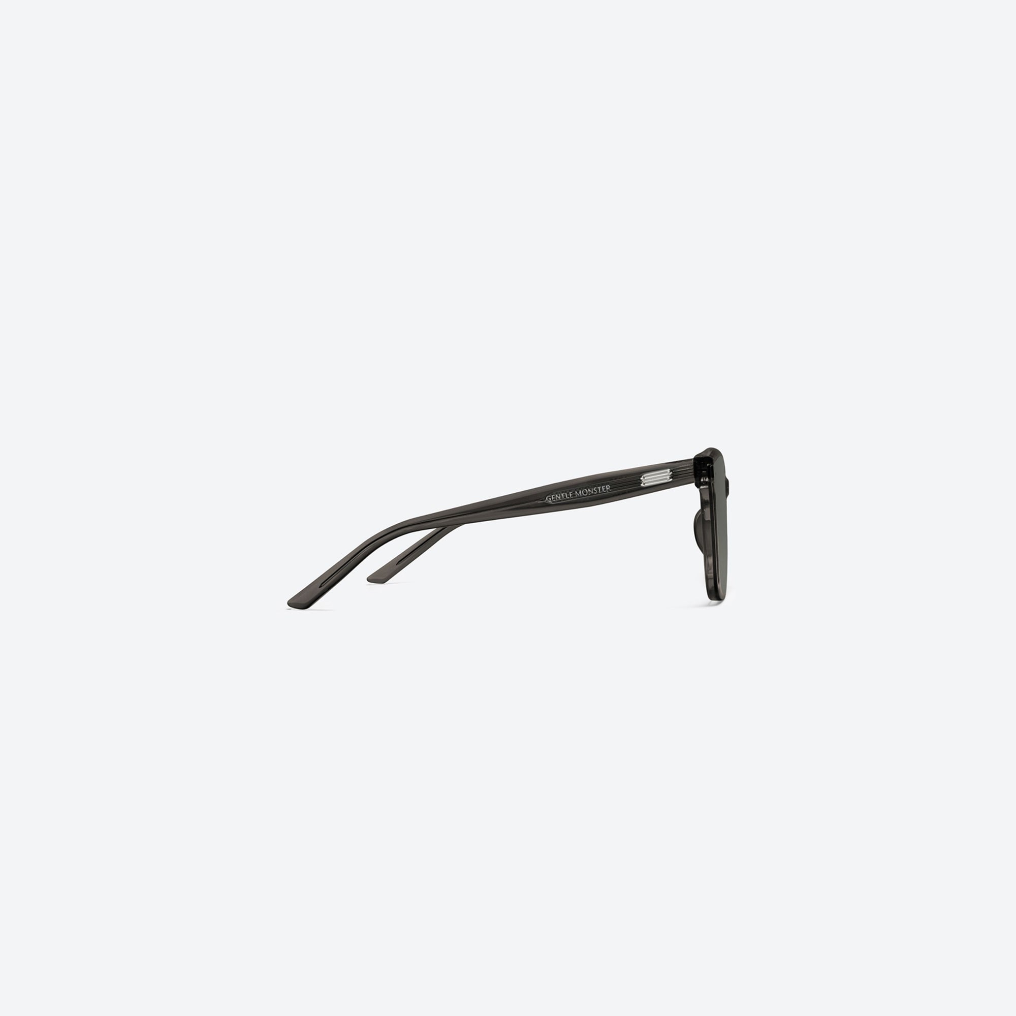 A detailed right view of Gentle Monster Gent BRC21 Brown Acetate framed Square sunglasses.