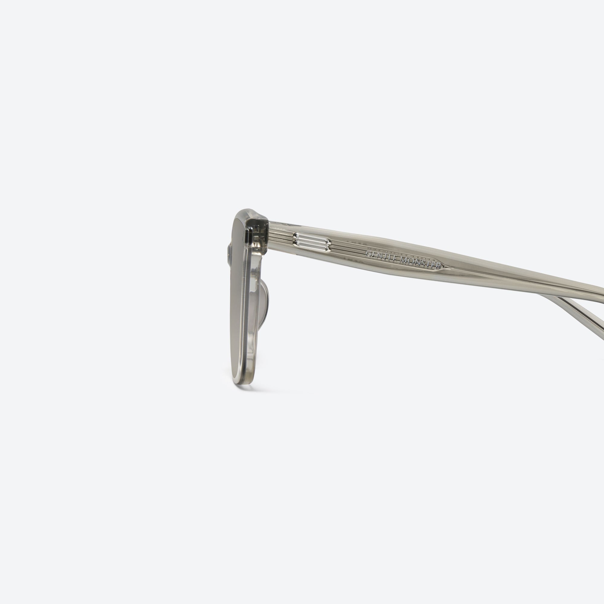 A detailed left view of Gentle Monster Gent BRC11 Brown Acetate framed Square sunglasses.