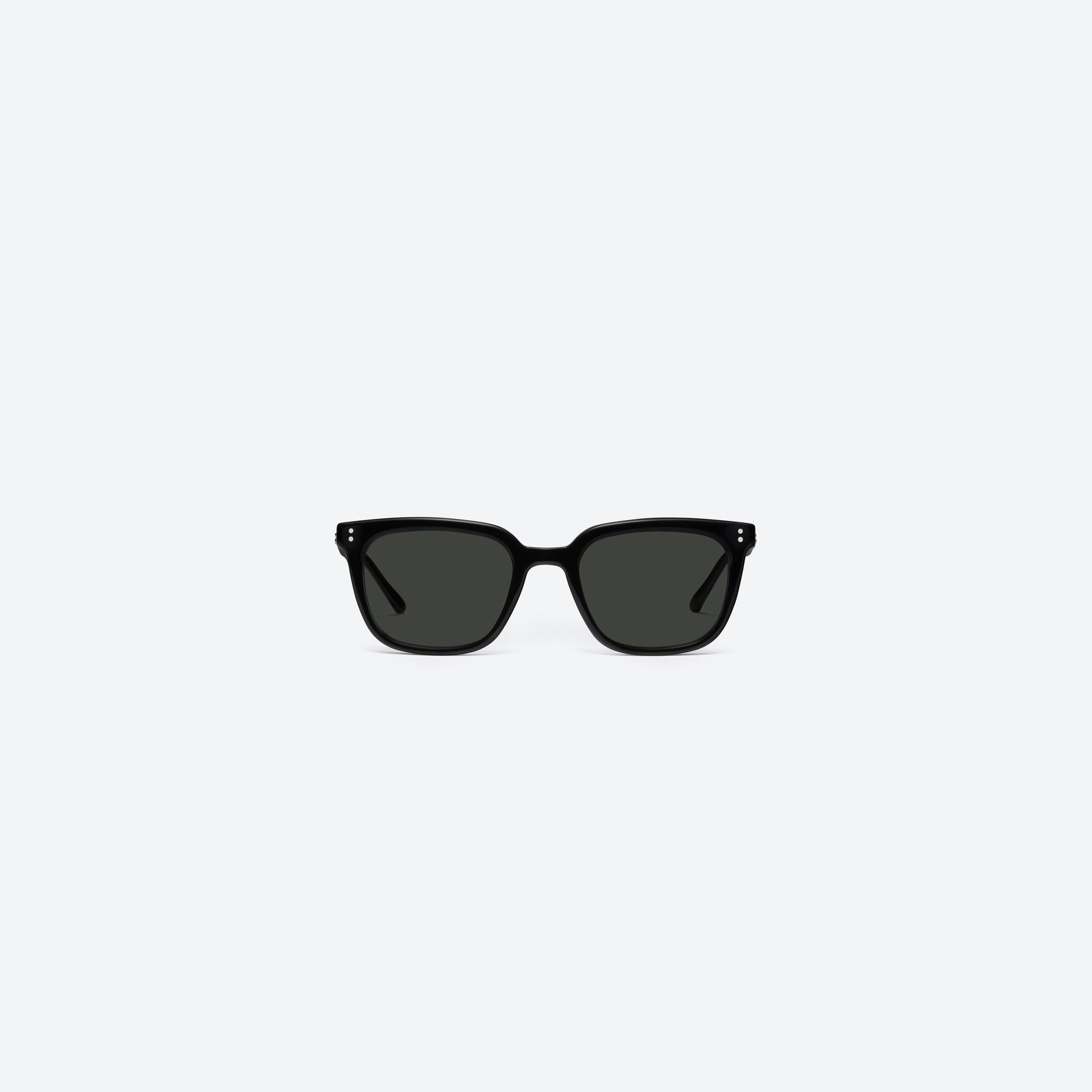 A front view of Gentle Monster Daze 01 Black Acetate framed Square sunglasses.