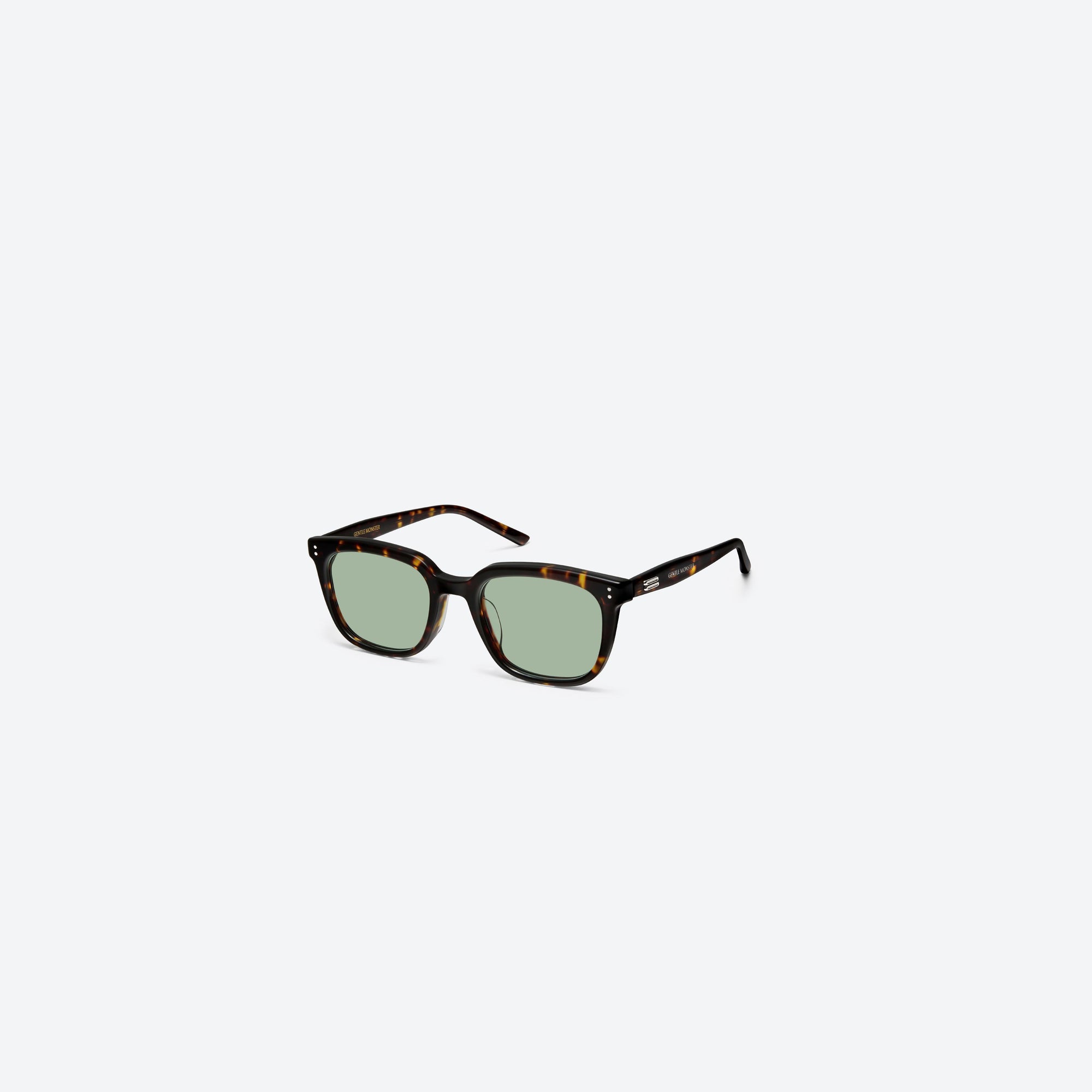 45-degree view of Gentle Monster Daze T9 Tortoise Acetate framed Square sunglasses.