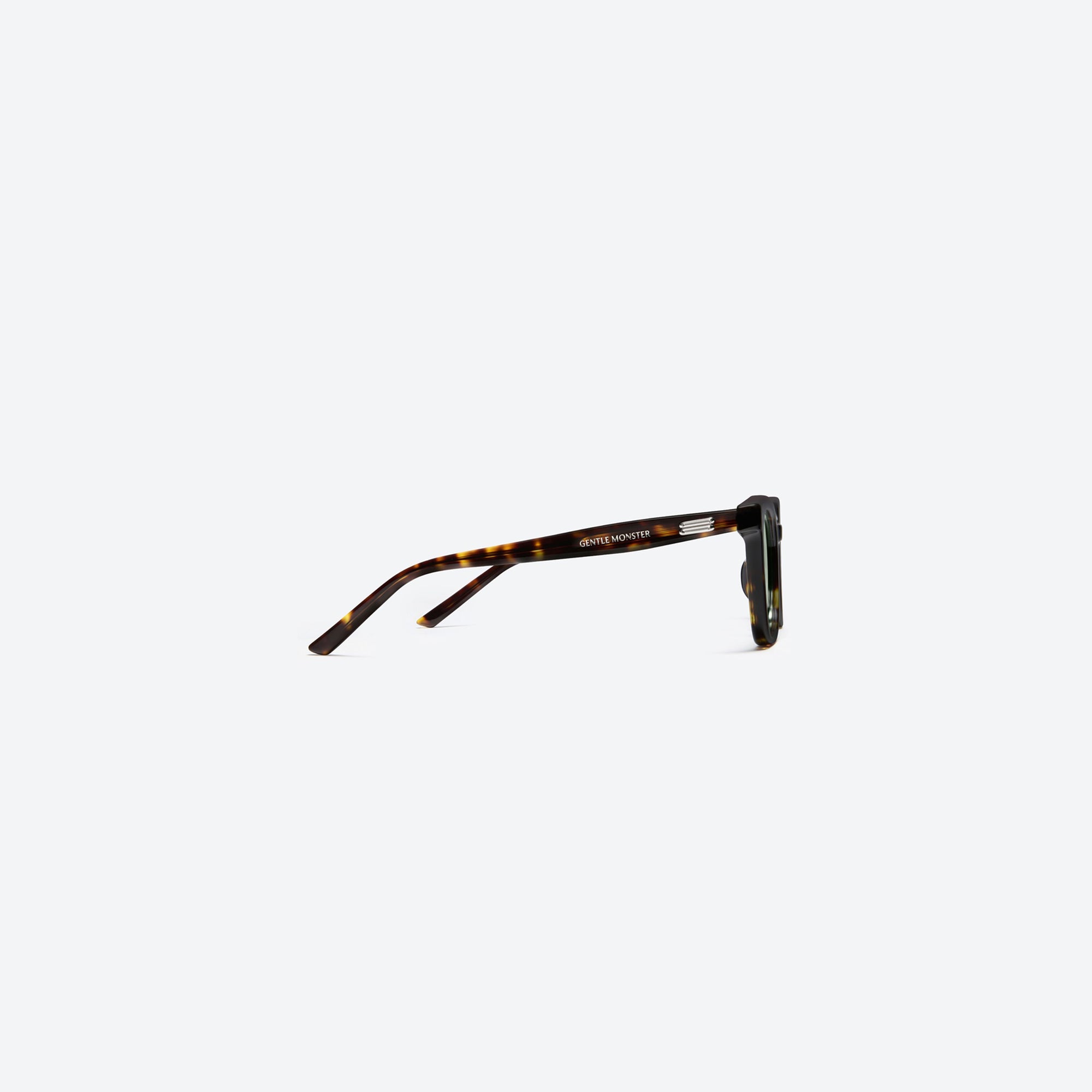 A detailed right view of Gentle Monster Daze T9 Tortoise Acetate framed Square sunglasses.