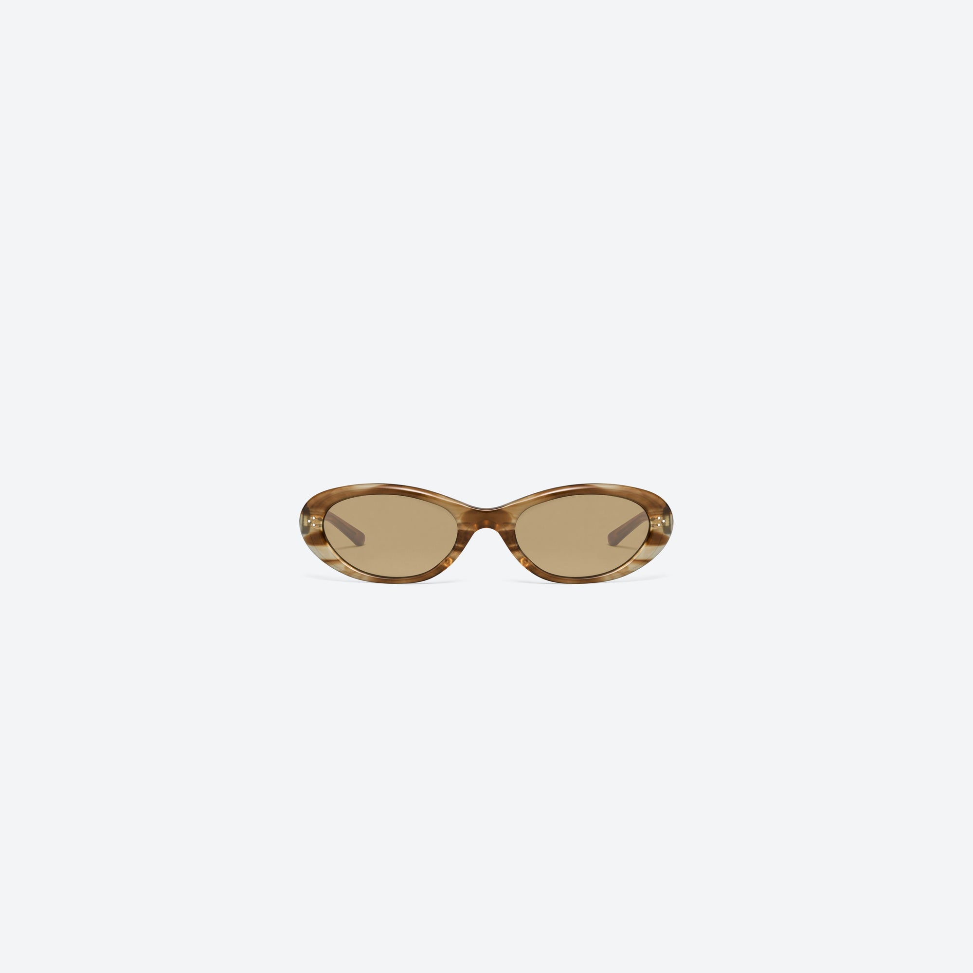 A front view of Gentle Monster Cinnamon T8 Tortoise Acetate framed Oval sunglasses.