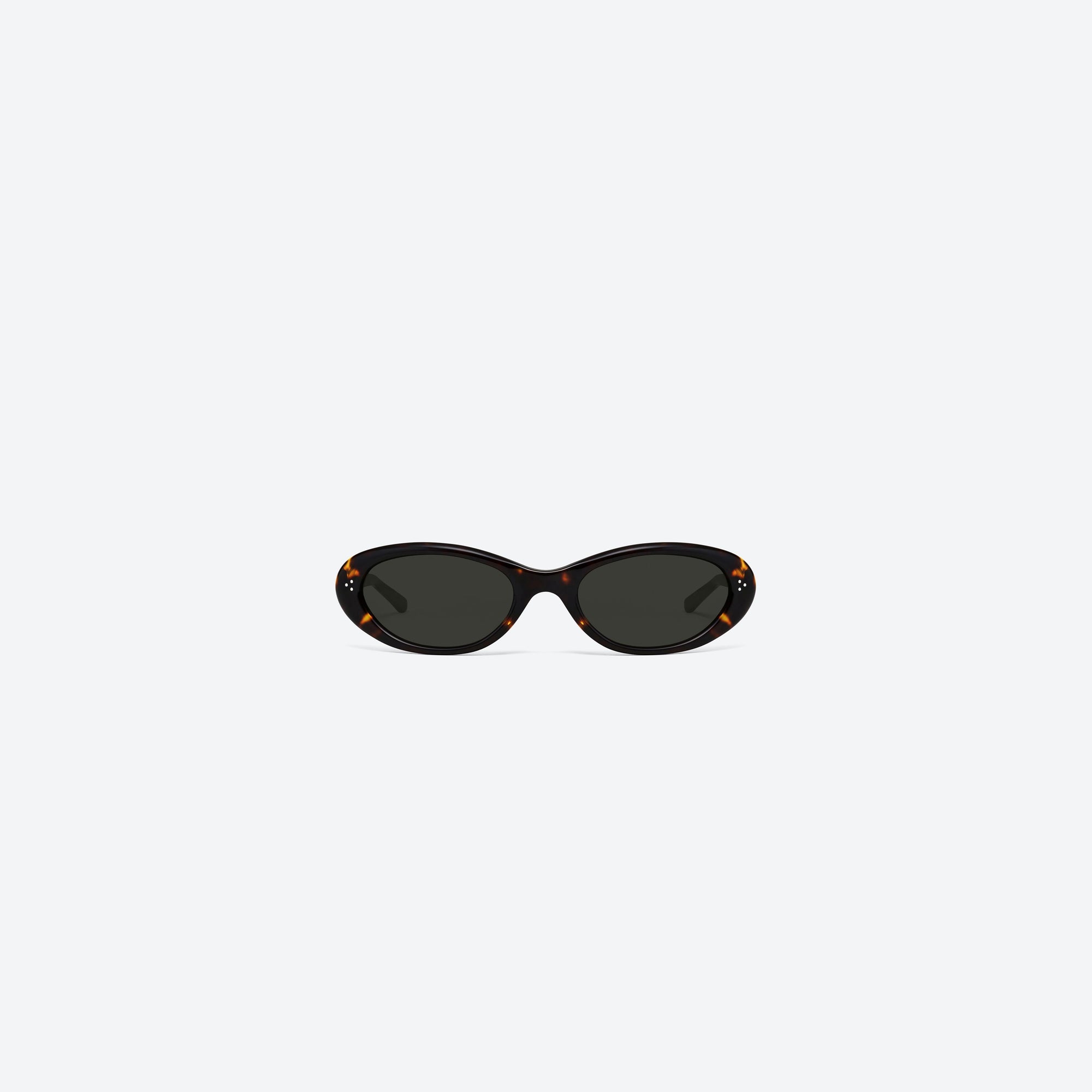 A front view of Gentle Monster Cinnamon T9 Tortoise Acetate framed Oval sunglasses.