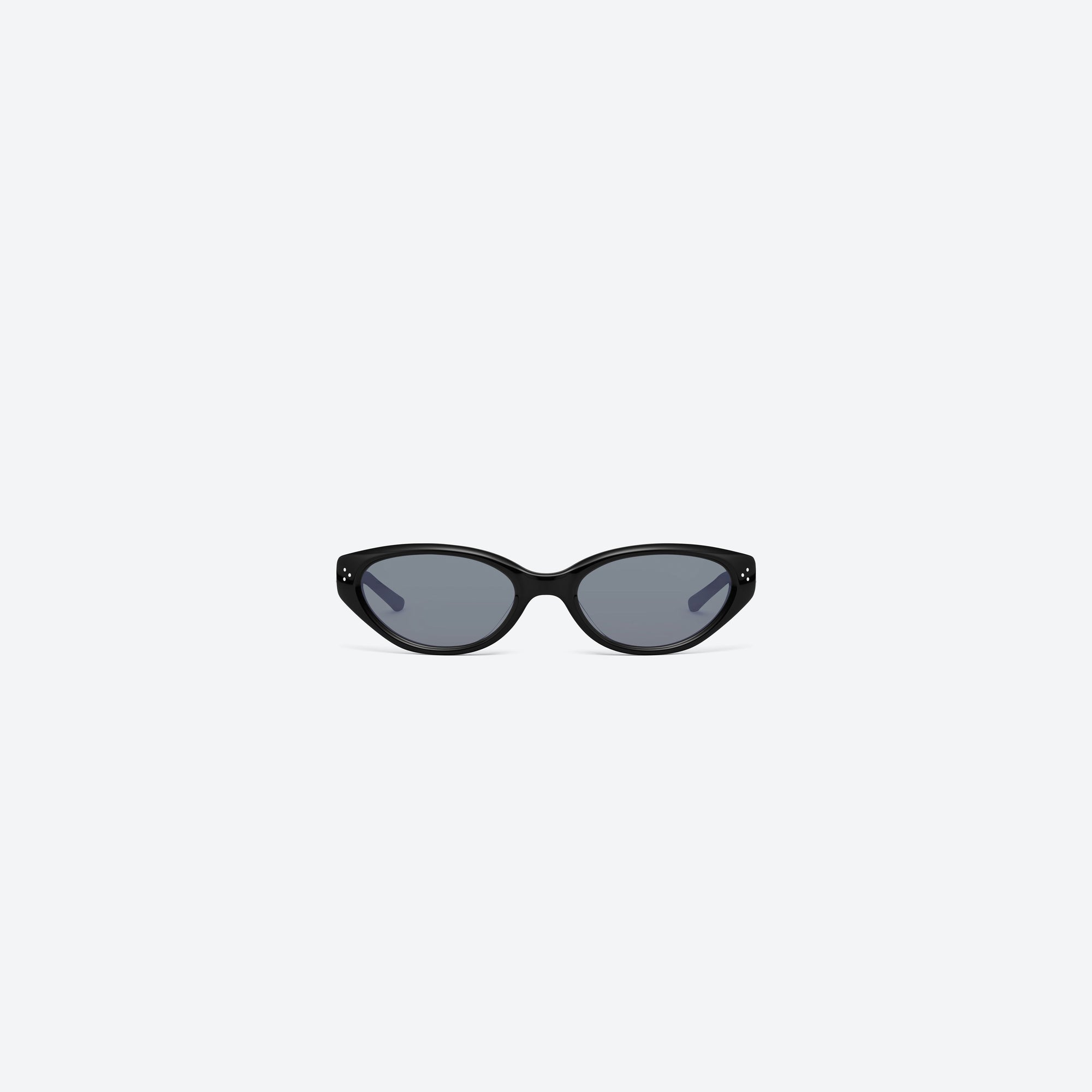 A front view of Gentle Monster Vanilla 01(SM) Black Acetate framed Cat-eye sunglasses.