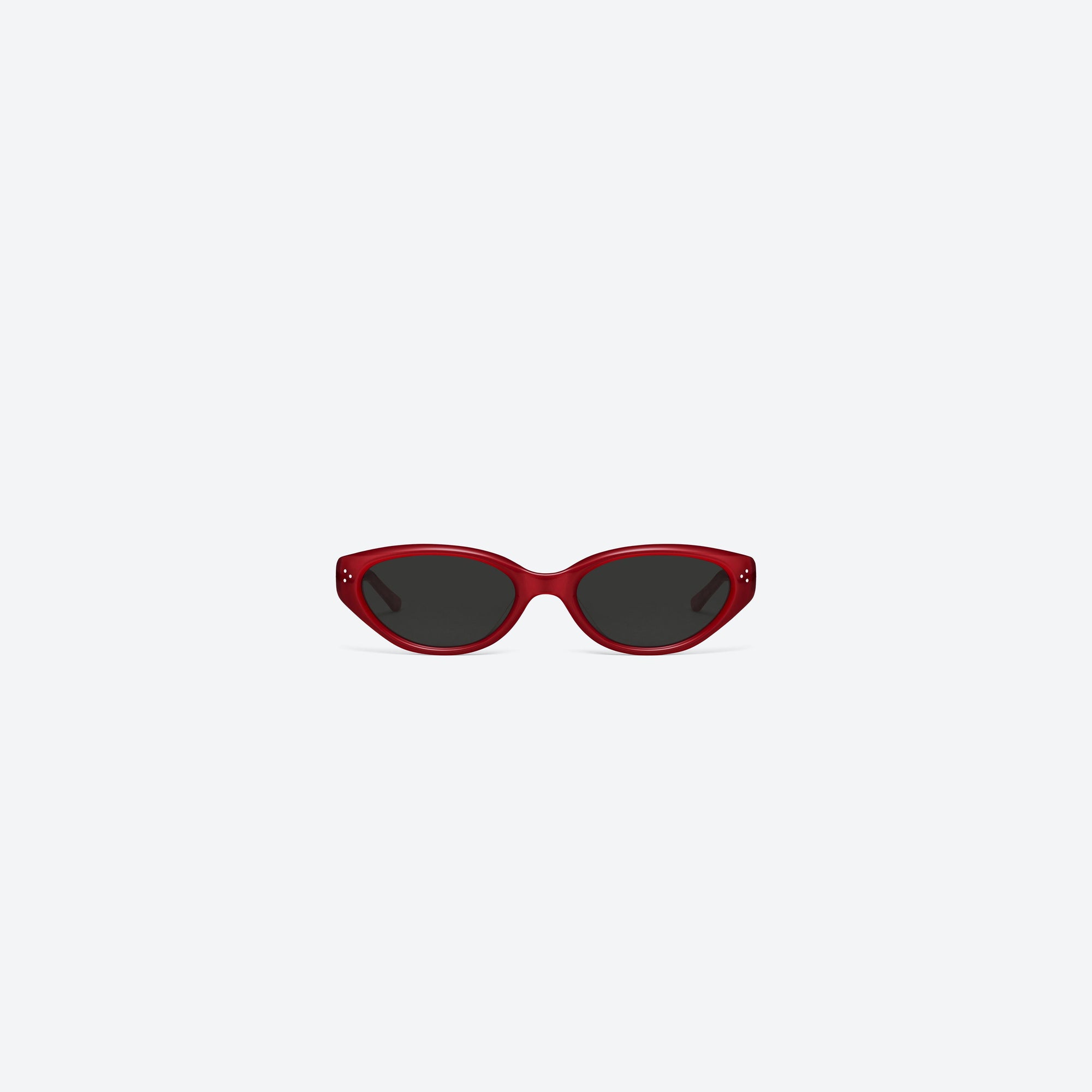 A front view of Gentle Monster Vanilla R6 Red Acetate framed Cat-eye sunglasses.