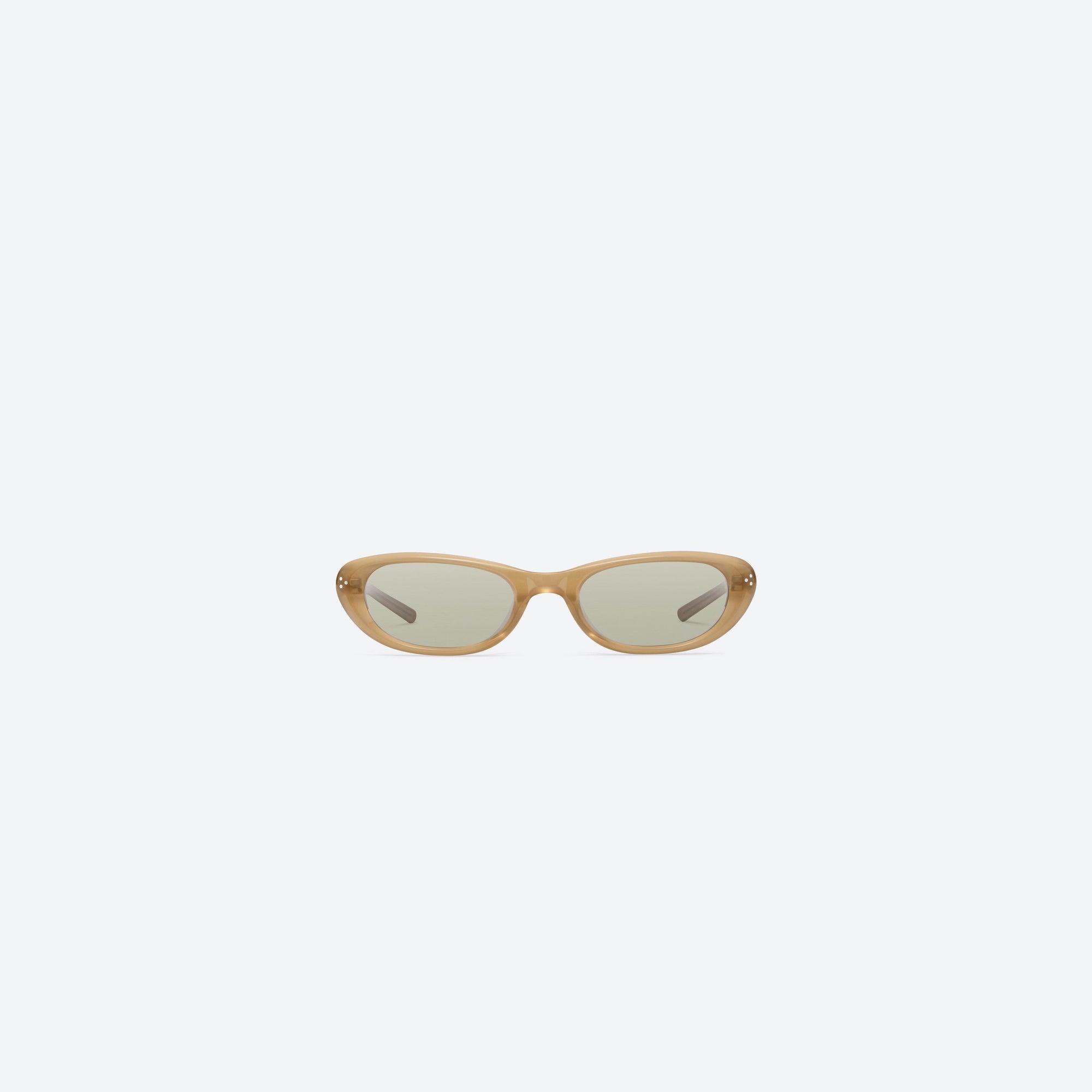 A front view of Gentle Monster Madlenne OC3 Orange Acetate framed Cat-eye sunglasses.