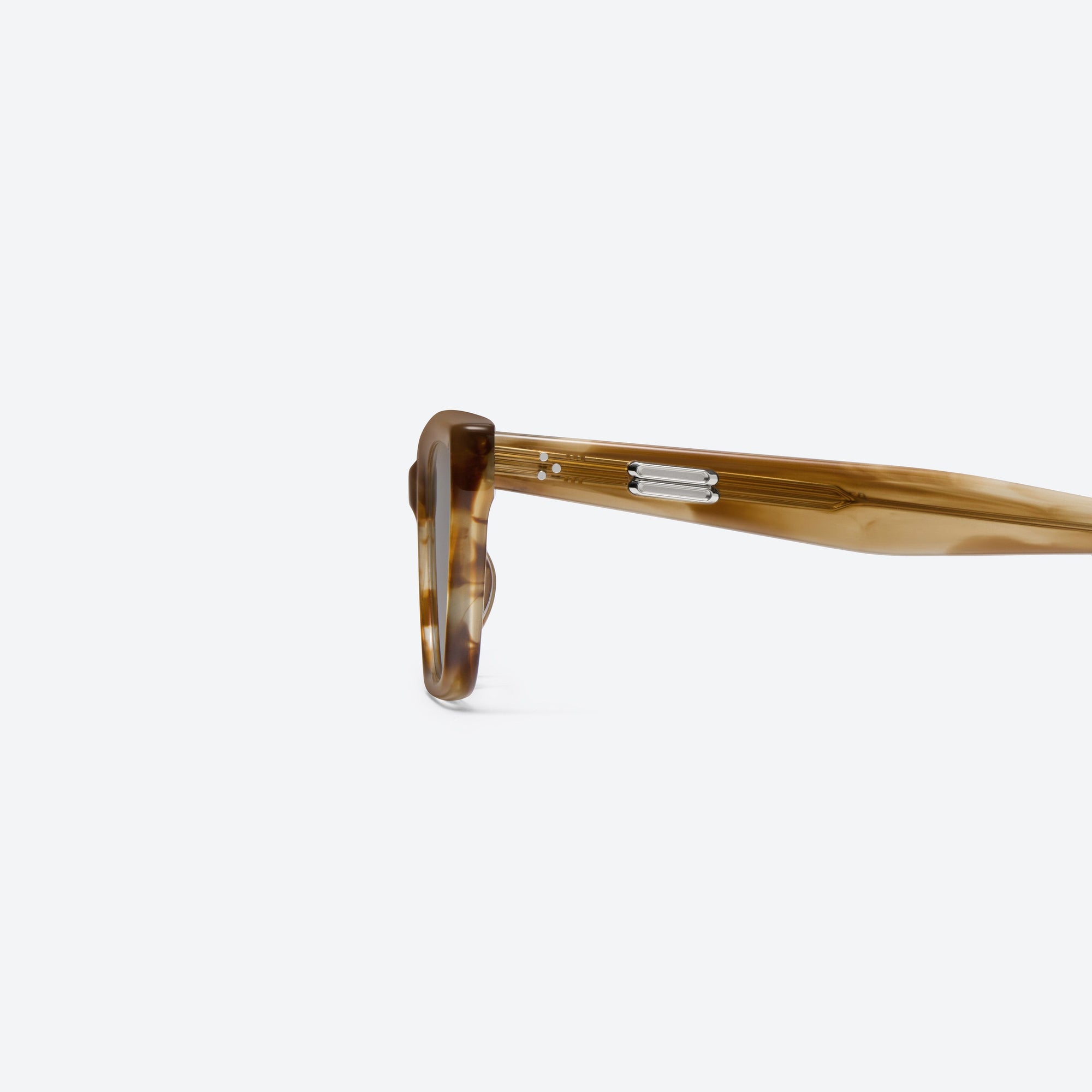 A detailed left view of Gentle Monster Sage T8 Tortoise Acetate framed Cat-eye sunglasses.