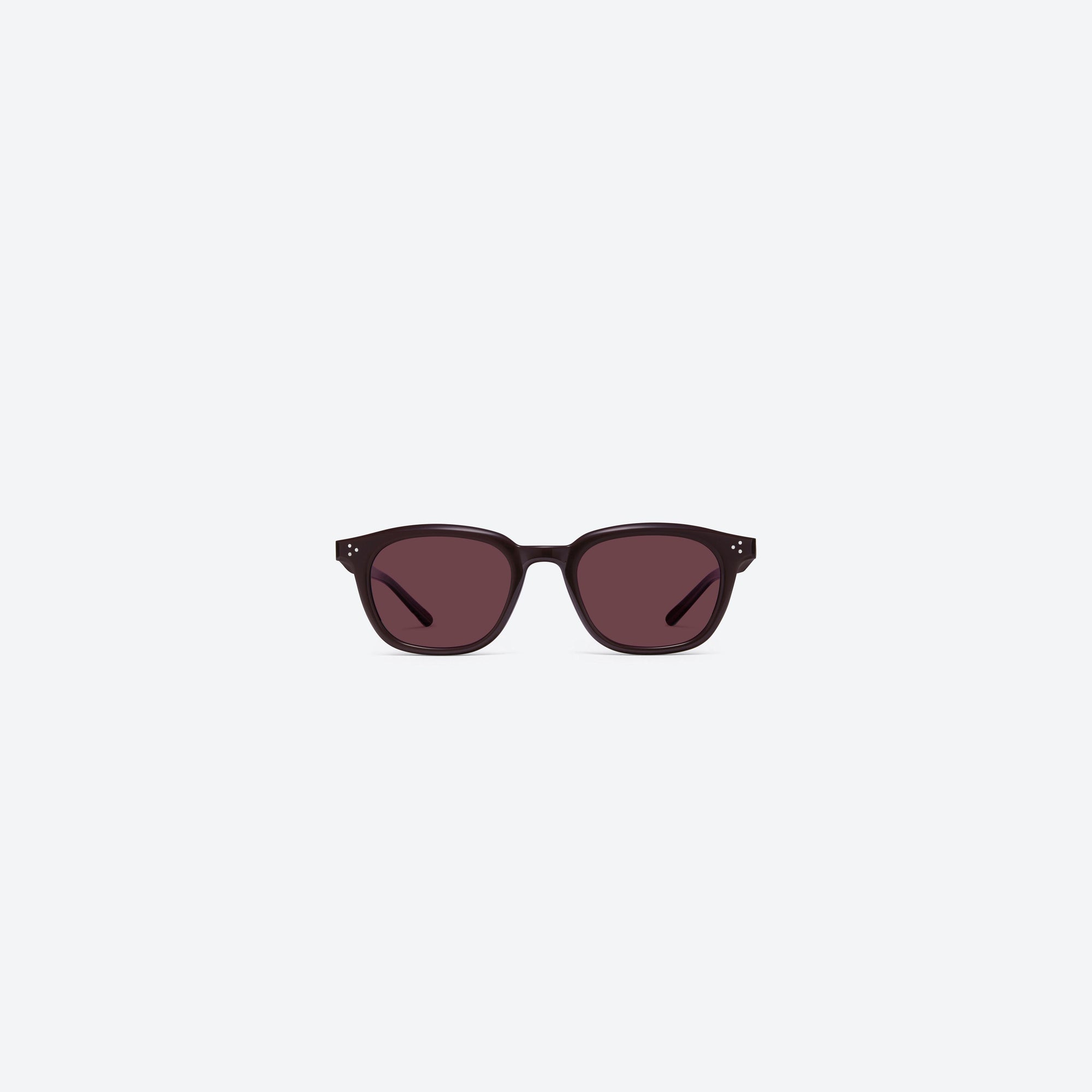 A front view of Gentle Monster Noho R12 Red Acetate framed Round sunglasses.