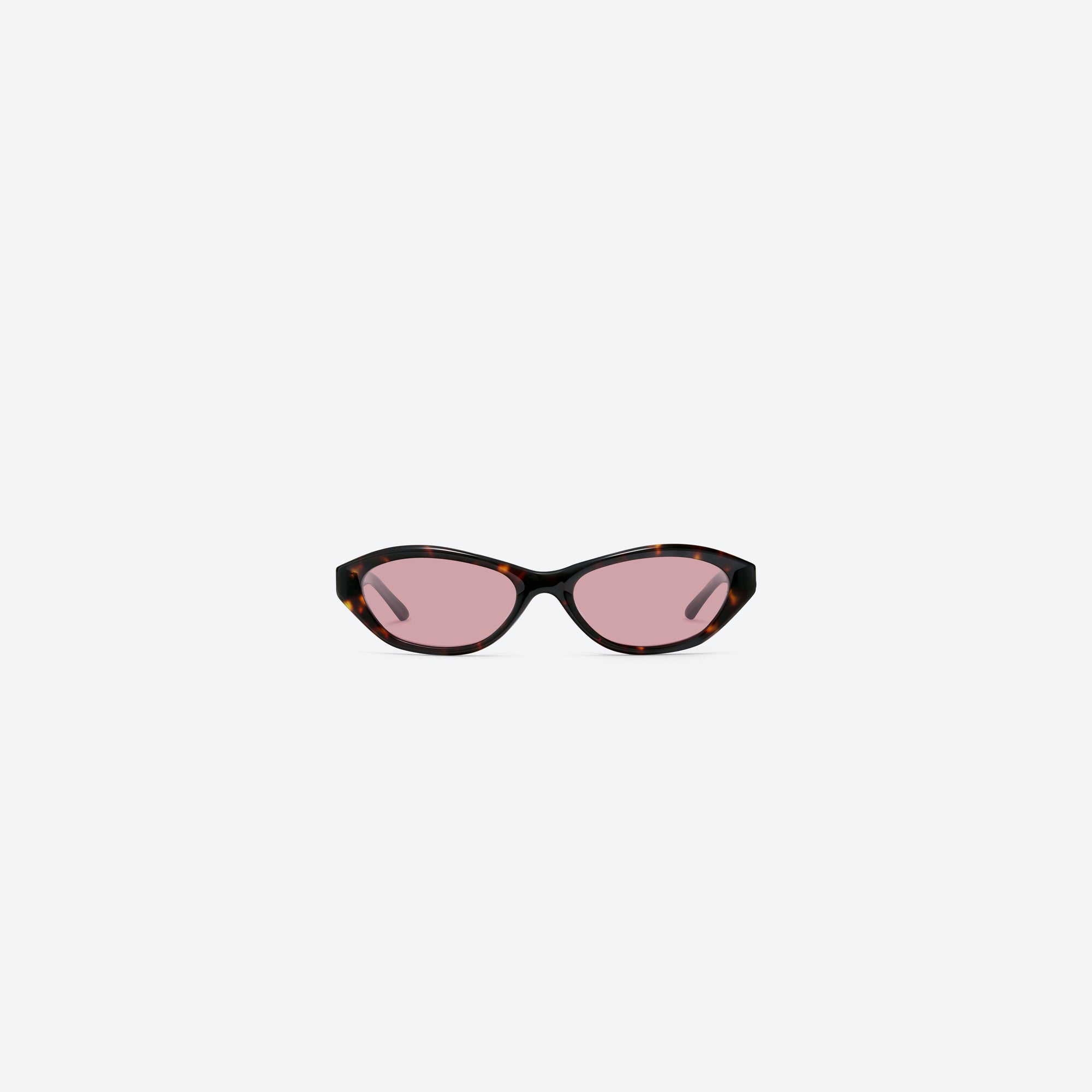 A front view of Gentle Monster Lamda T9 Tortoise Acetate framed Cat-eye sunglasses.