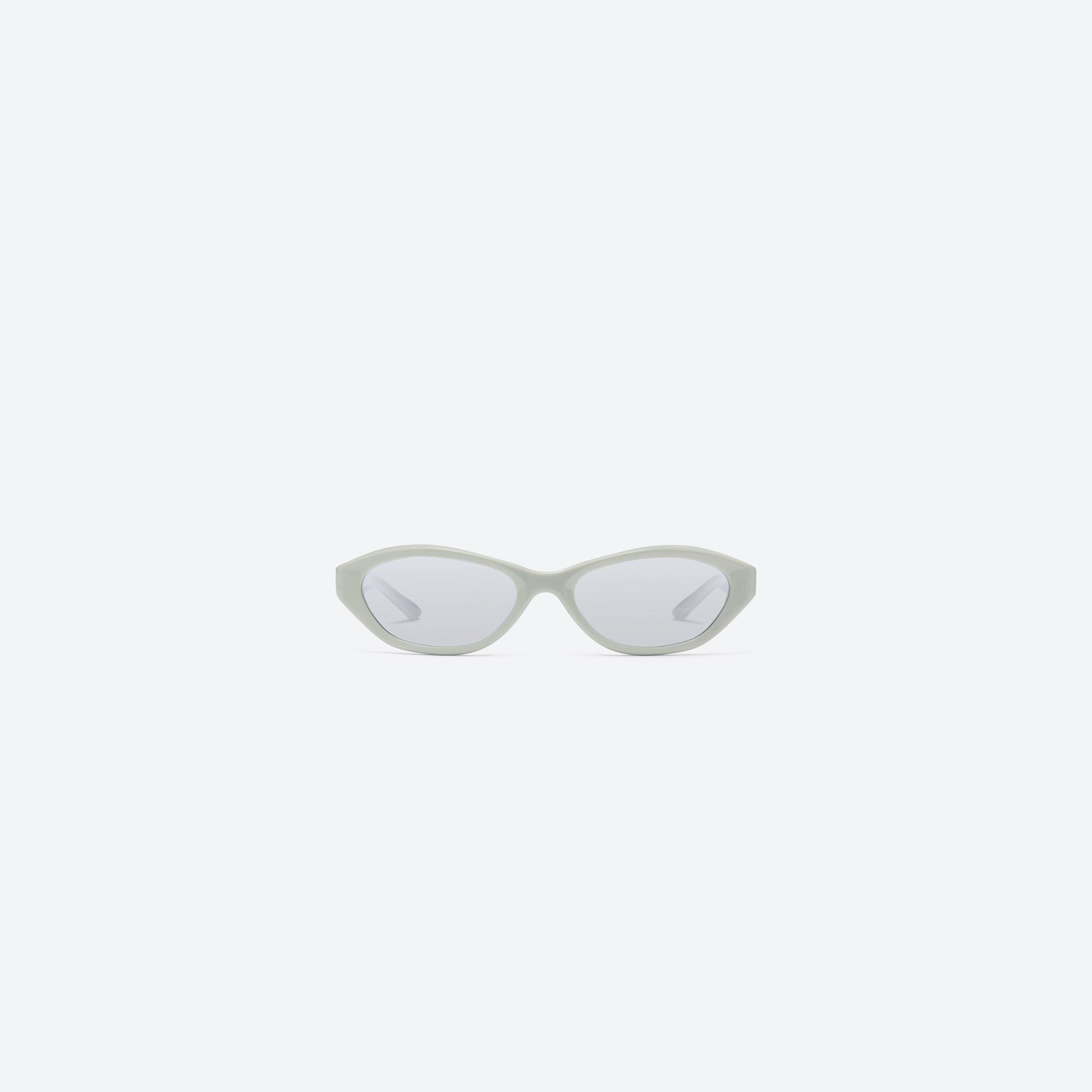 A front view of Gentle Monster Lamda GR11 Green Acetate framed Cat-eye sunglasses.