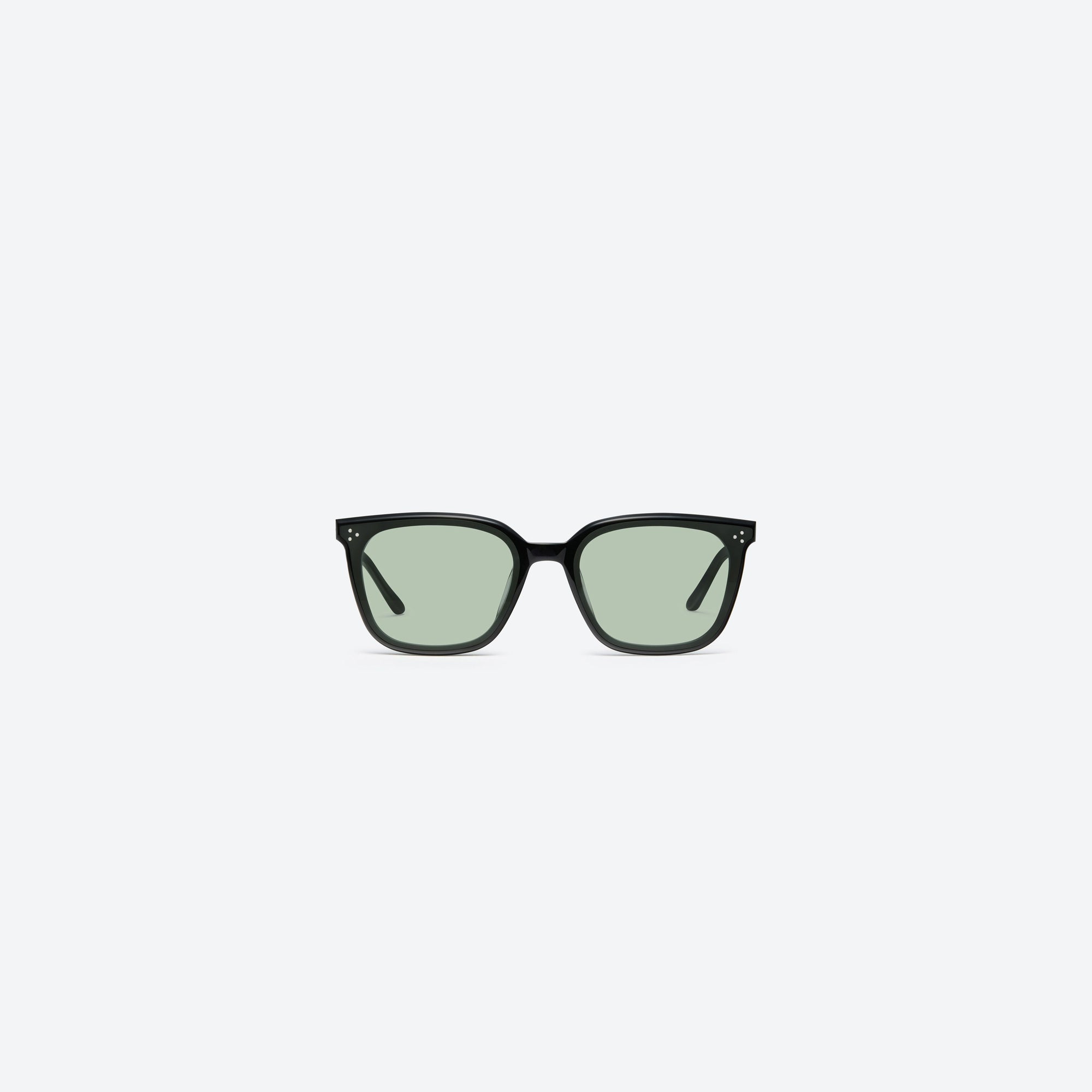 A front view of Gentle Monster Lo Lou 01(GR) Black Acetate framed Square sunglasses.