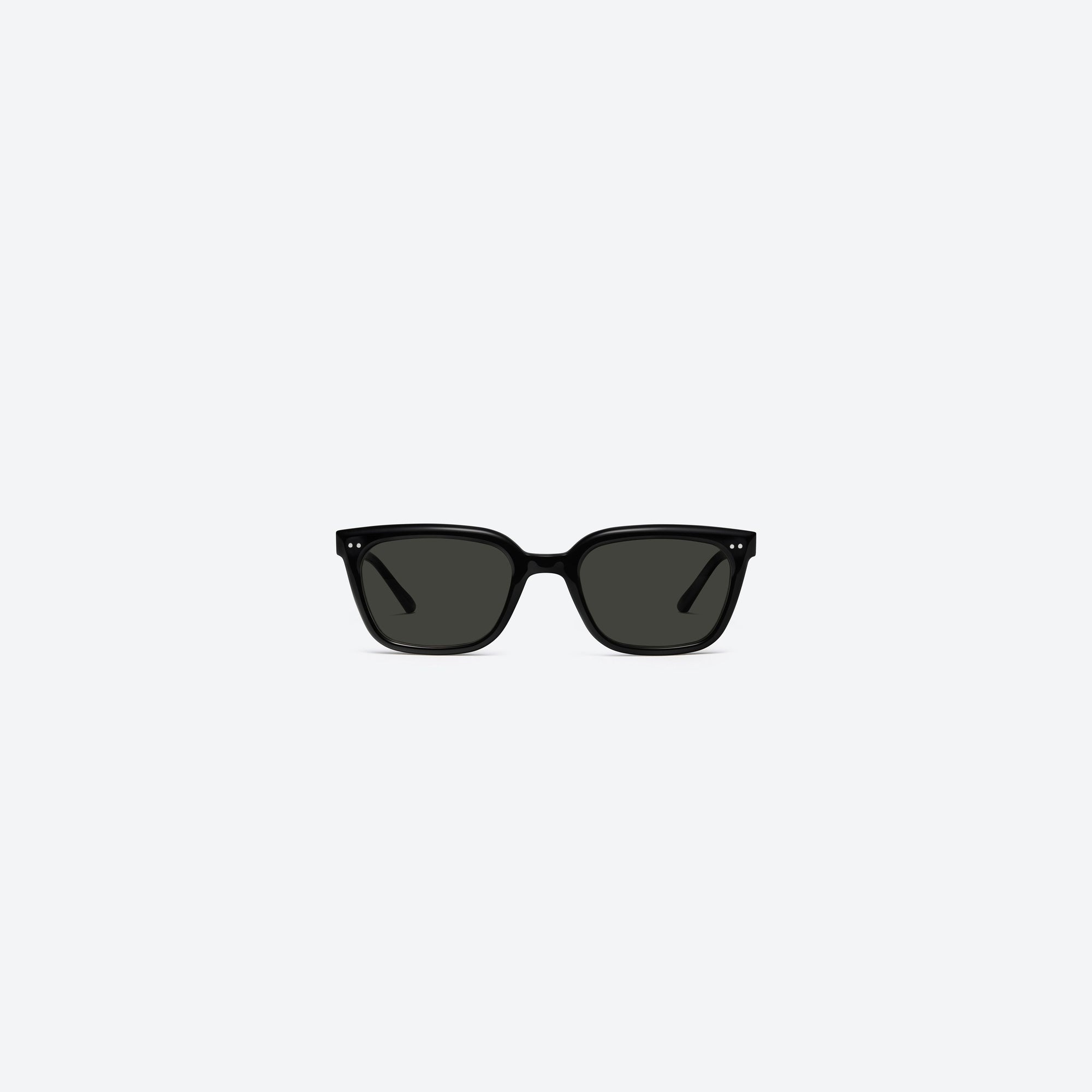 A front view of Gentle Monster Soho 01 Black Acetate framed Square sunglasses.