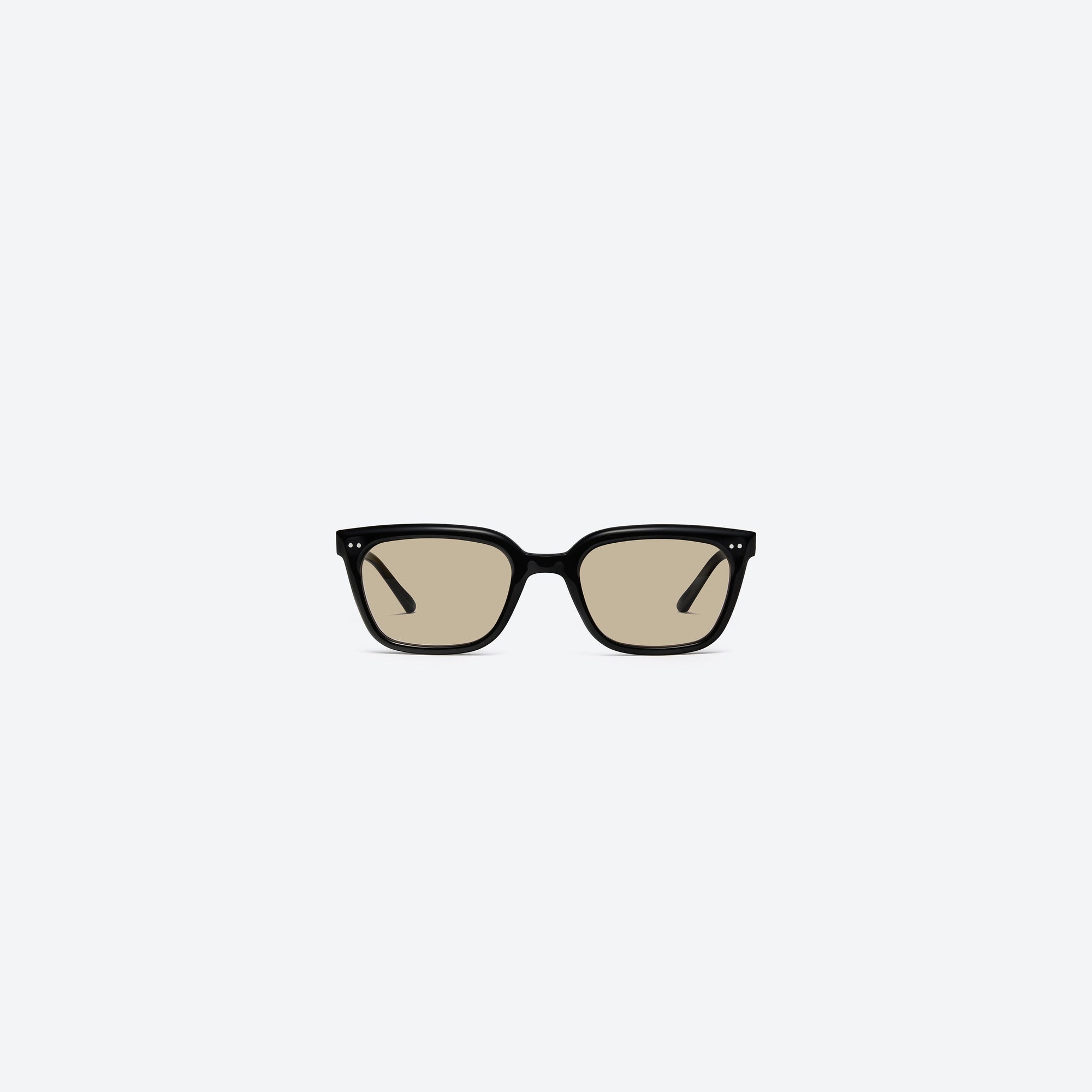 A front view of Gentle Monster Soho 01(BR) Black Acetate framed Square sunglasses.