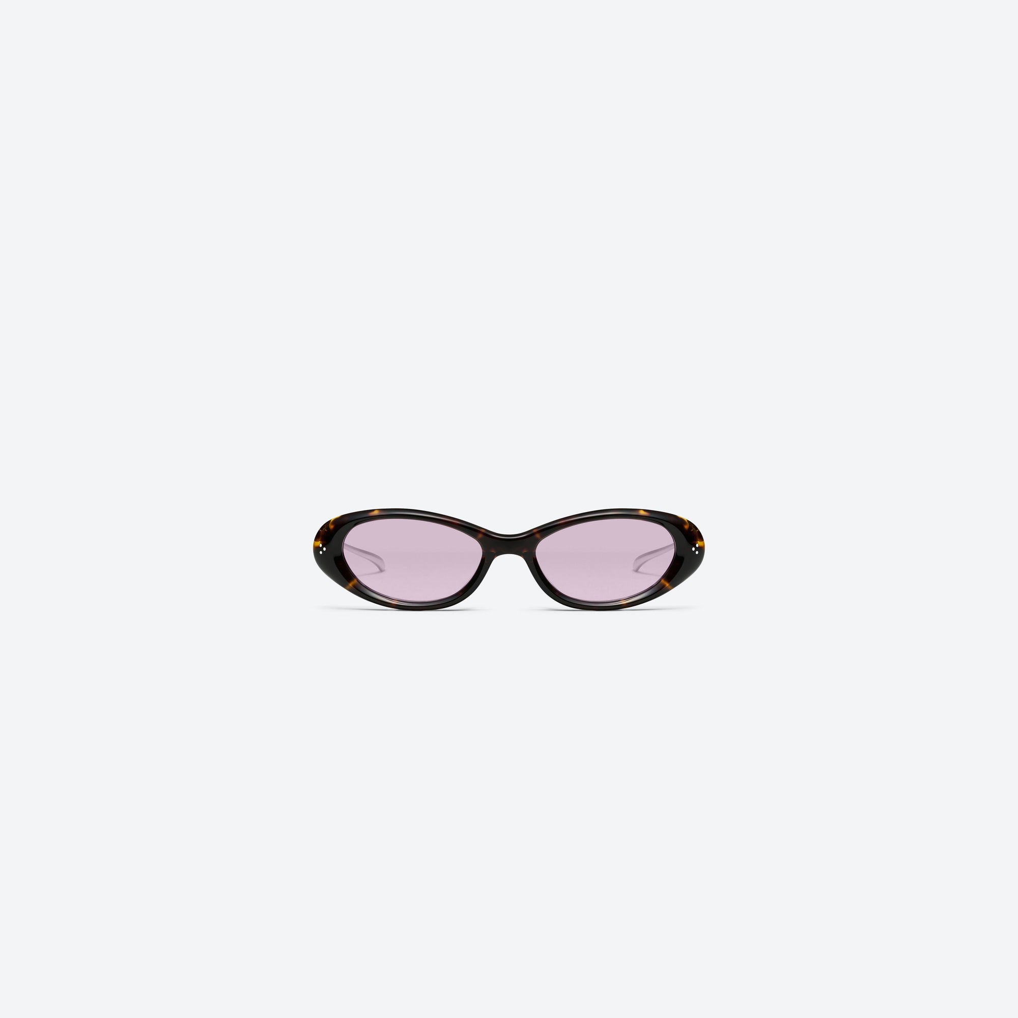A front view of Gentle Monster Ora T9 Tortoise Mixed framed Oval sunglasses.