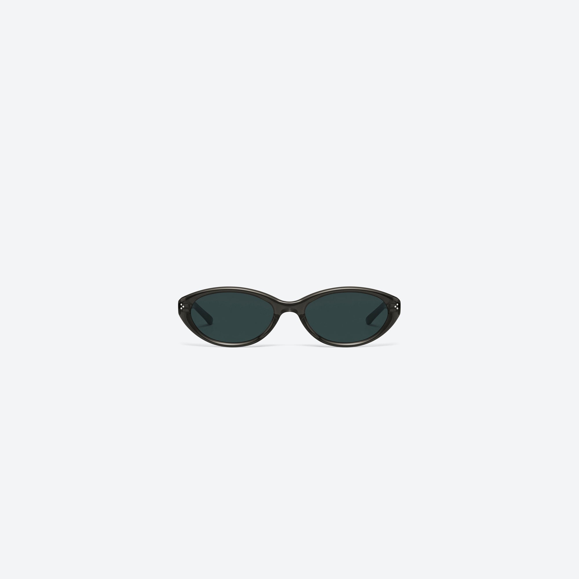 A front view of Gentle Monster Cuscus BRC21 Brown Acetate framed Oval sunglasses.
