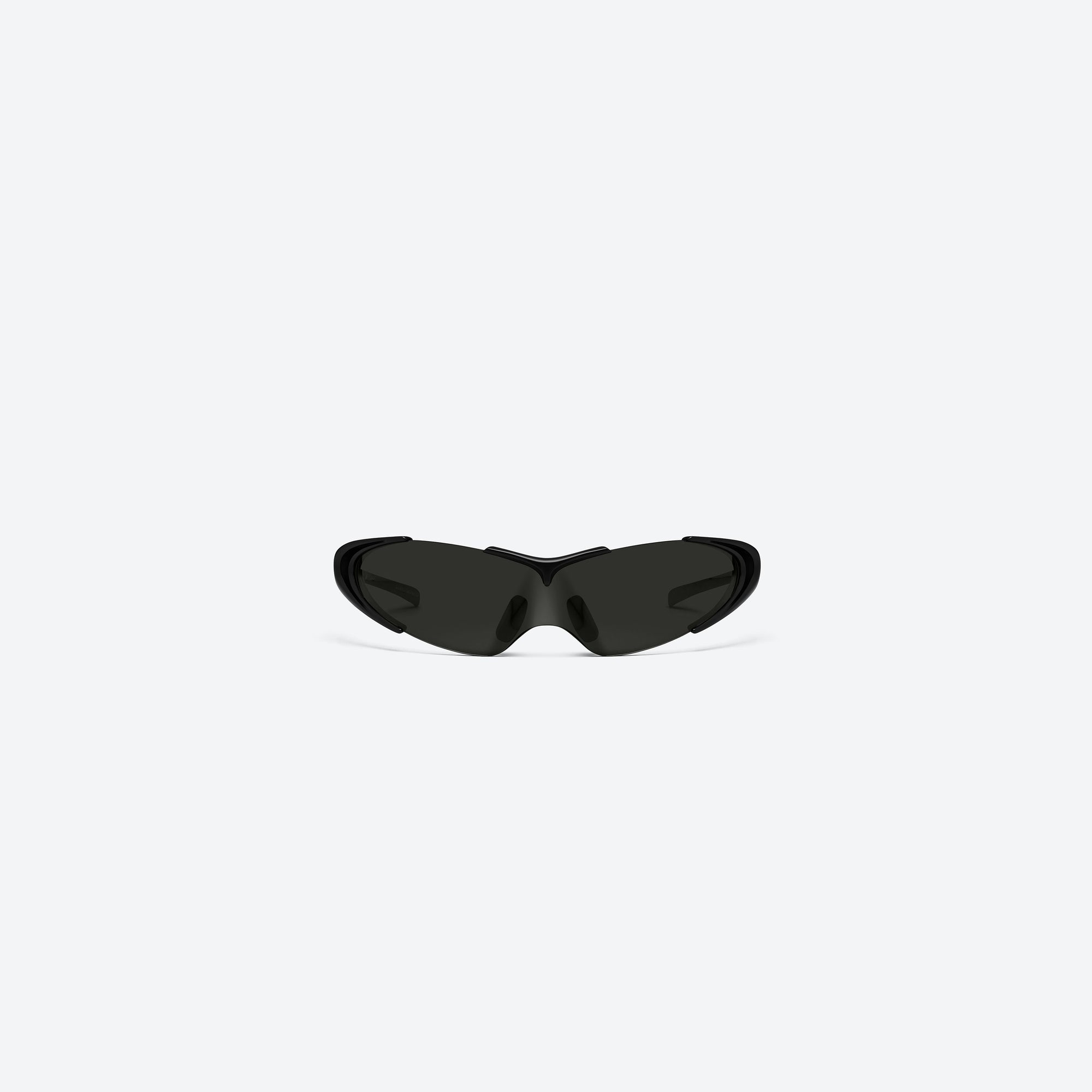 A front view of Gentle Monster Disney F1 - Aero M01 Black Nylon framed Wraparound sunglasses.