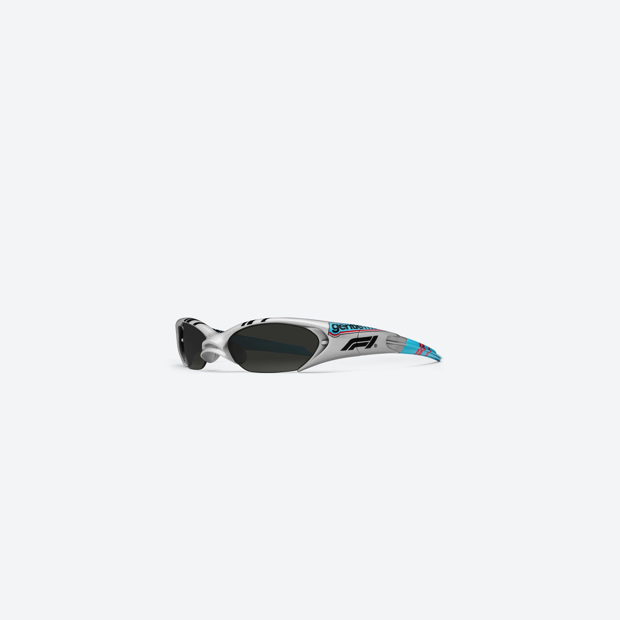 45-degree view of Gentle Monster Disney F1 - Slipstream G21 Gray Nylon framed Wraparound sunglasses.