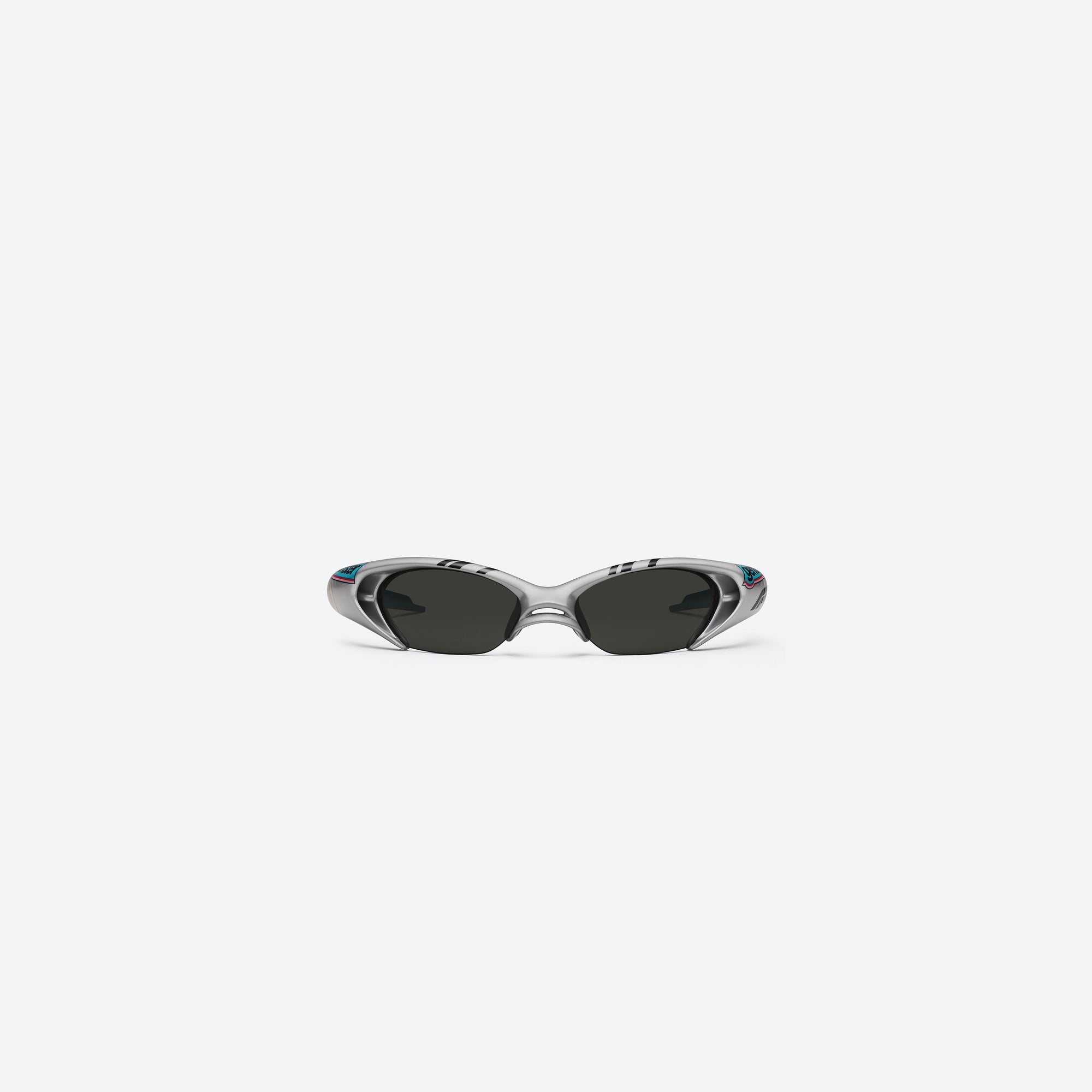 A front view of Gentle Monster Disney F1 - Slipstream G21 Gray Nylon framed Wraparound sunglasses.