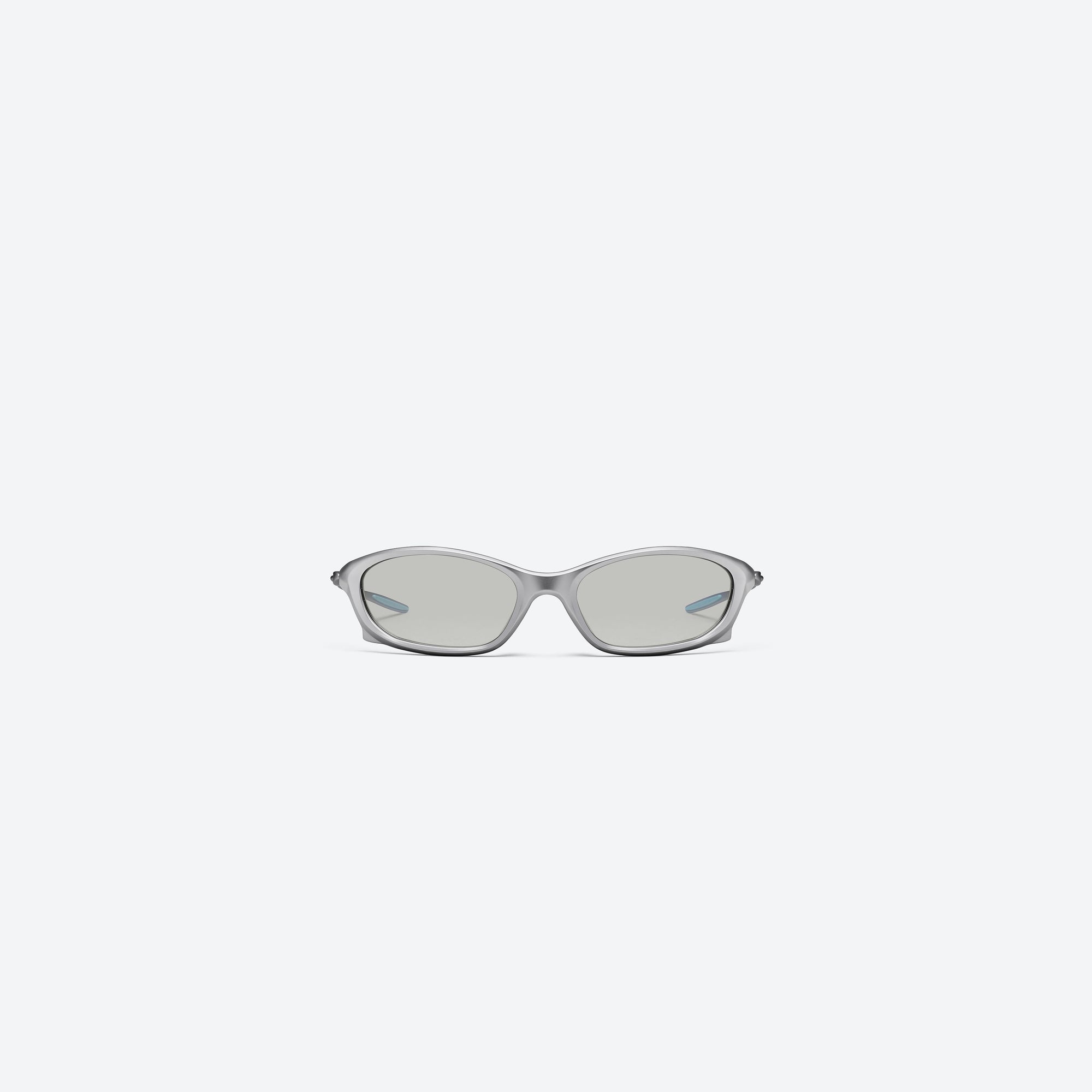 A front view of Gentle Monster Turbo MG21 Gray Mixed framed Wraparound sunglasses.