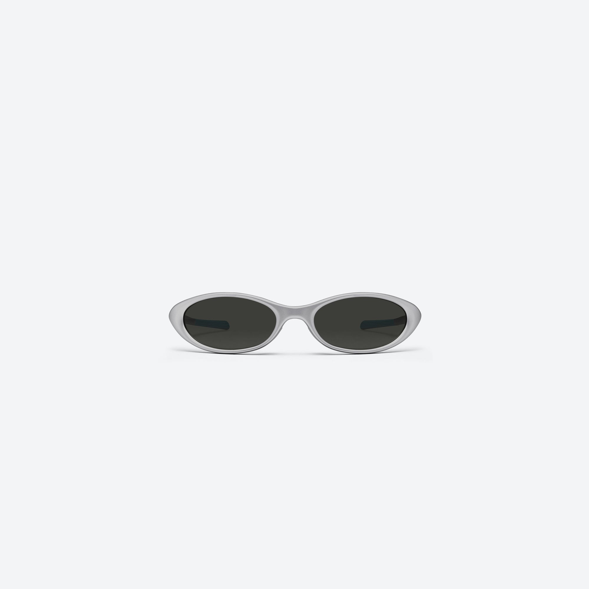 A front view of Gentle Monster Disney F1 - Velo MG21 Gray Nylon framed Wraparound sunglasses.