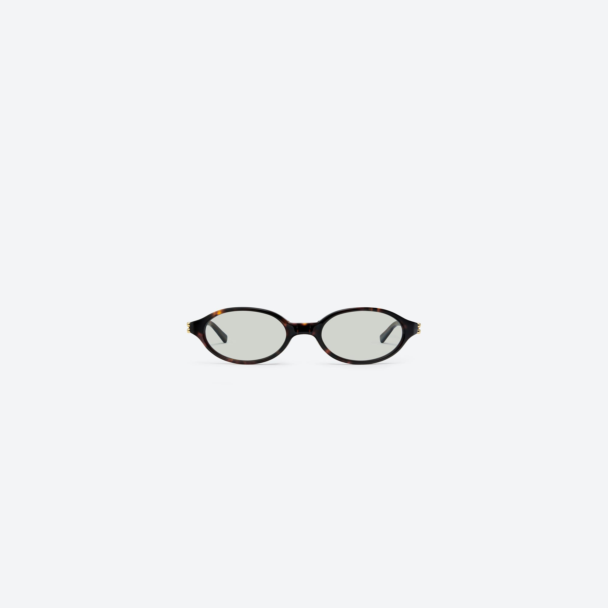 A front view of Gentle Monster Ivy T1 Tortoise Acetate framed Oval sunglasses.