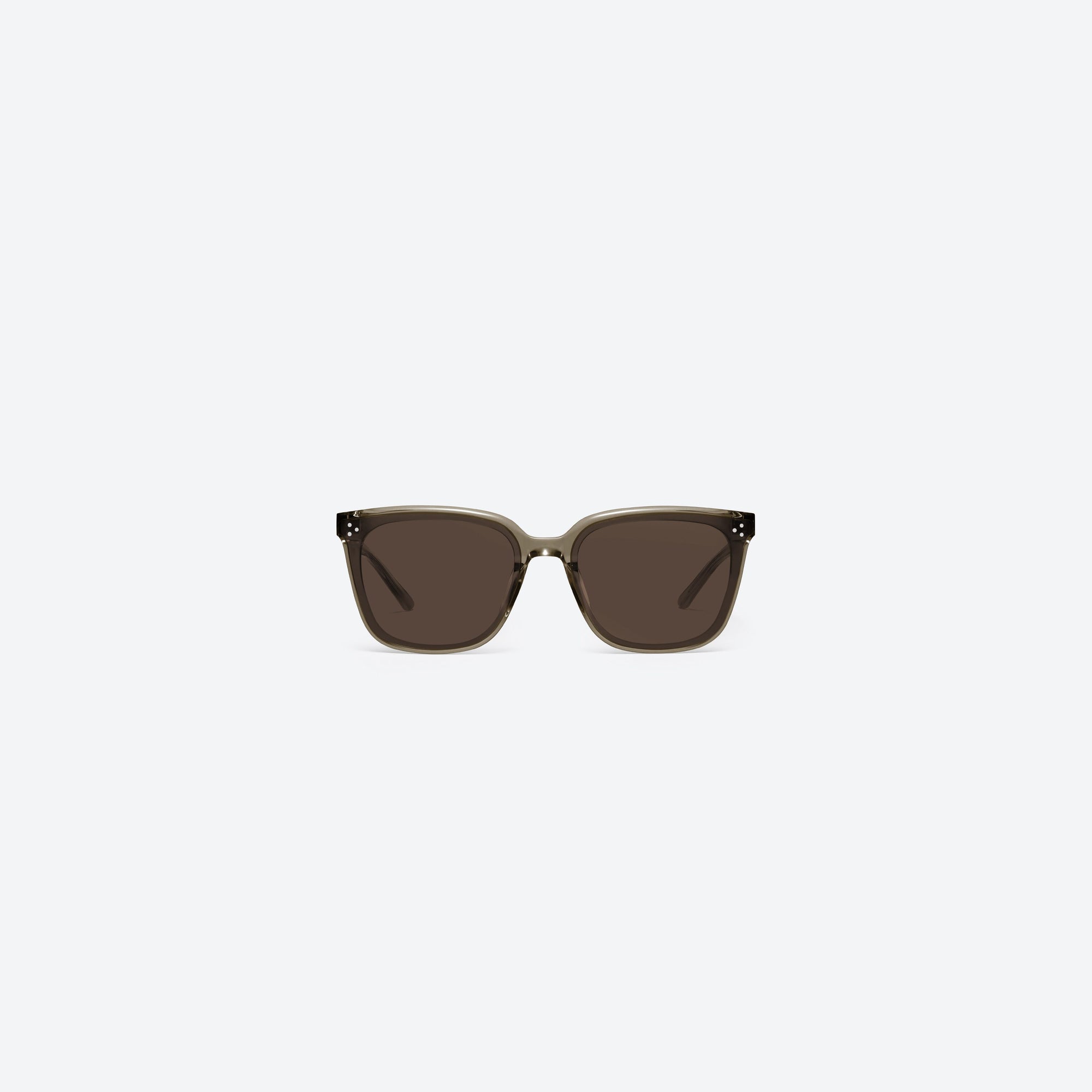 A front view of Gentle Monster Gent KC6 Green Acetate framed Square sunglasses.
