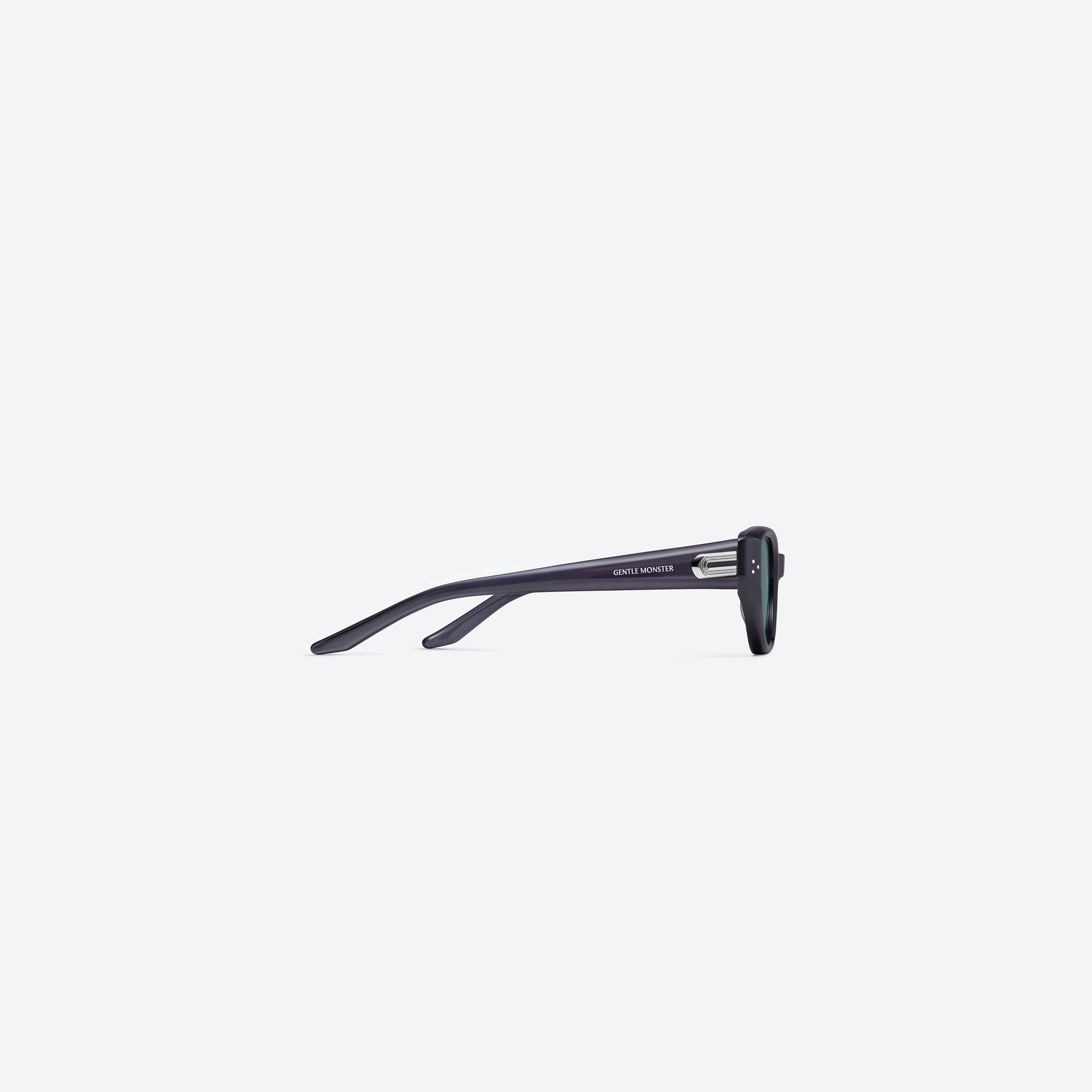 A detailed right view of Gentle Monster Boni G11(BL) Similar Gray Acetate framed Cat-eye sunglasses.