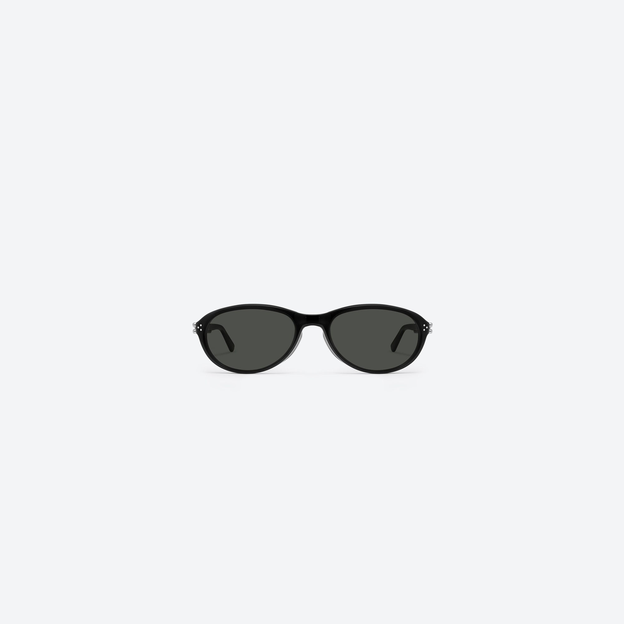 A front view of Gentle Monster Harv 01 Black Acetate framed Aviator sunglasses.