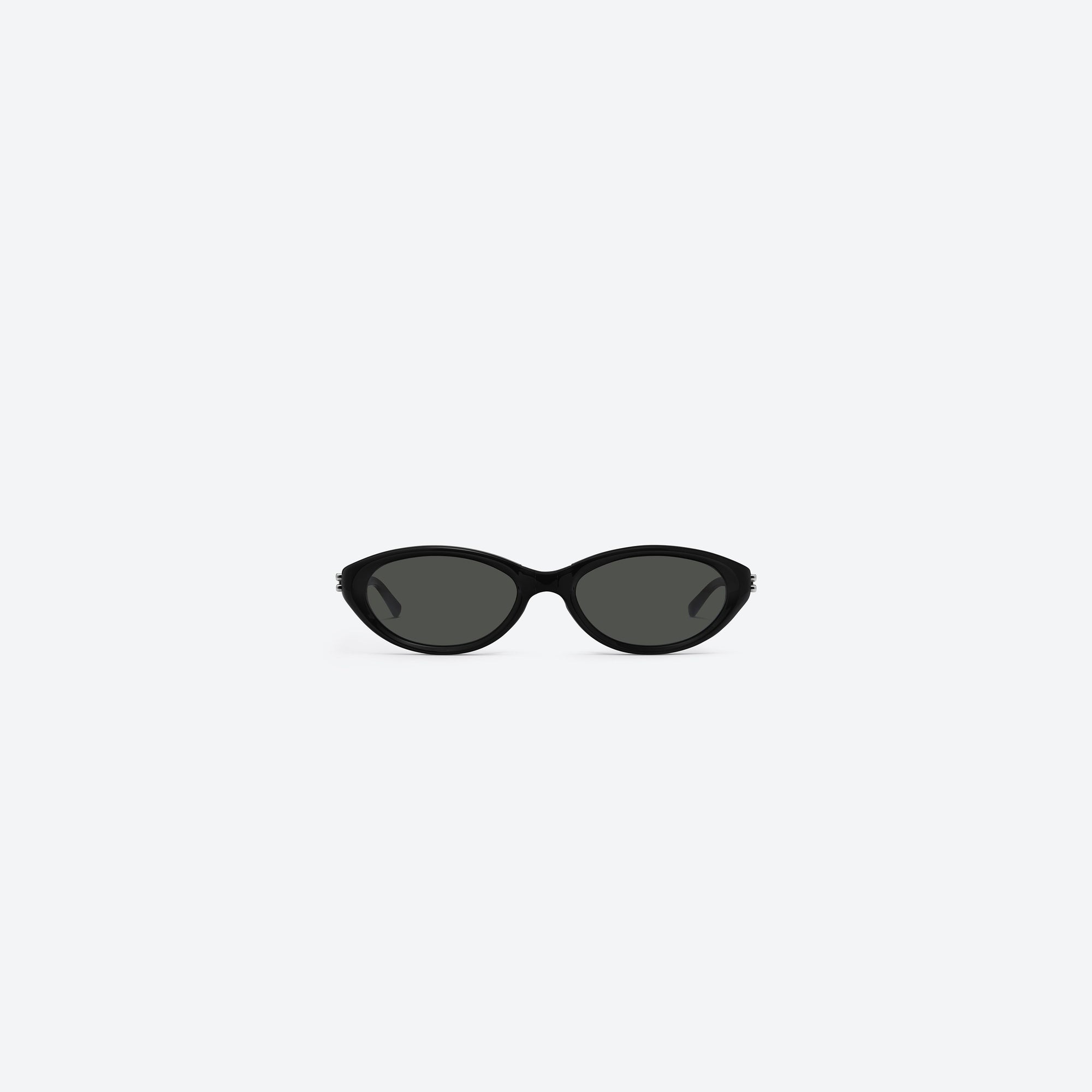 A front view of Gentle Monster Zest 01 Black Acetate framed Oval sunglasses.