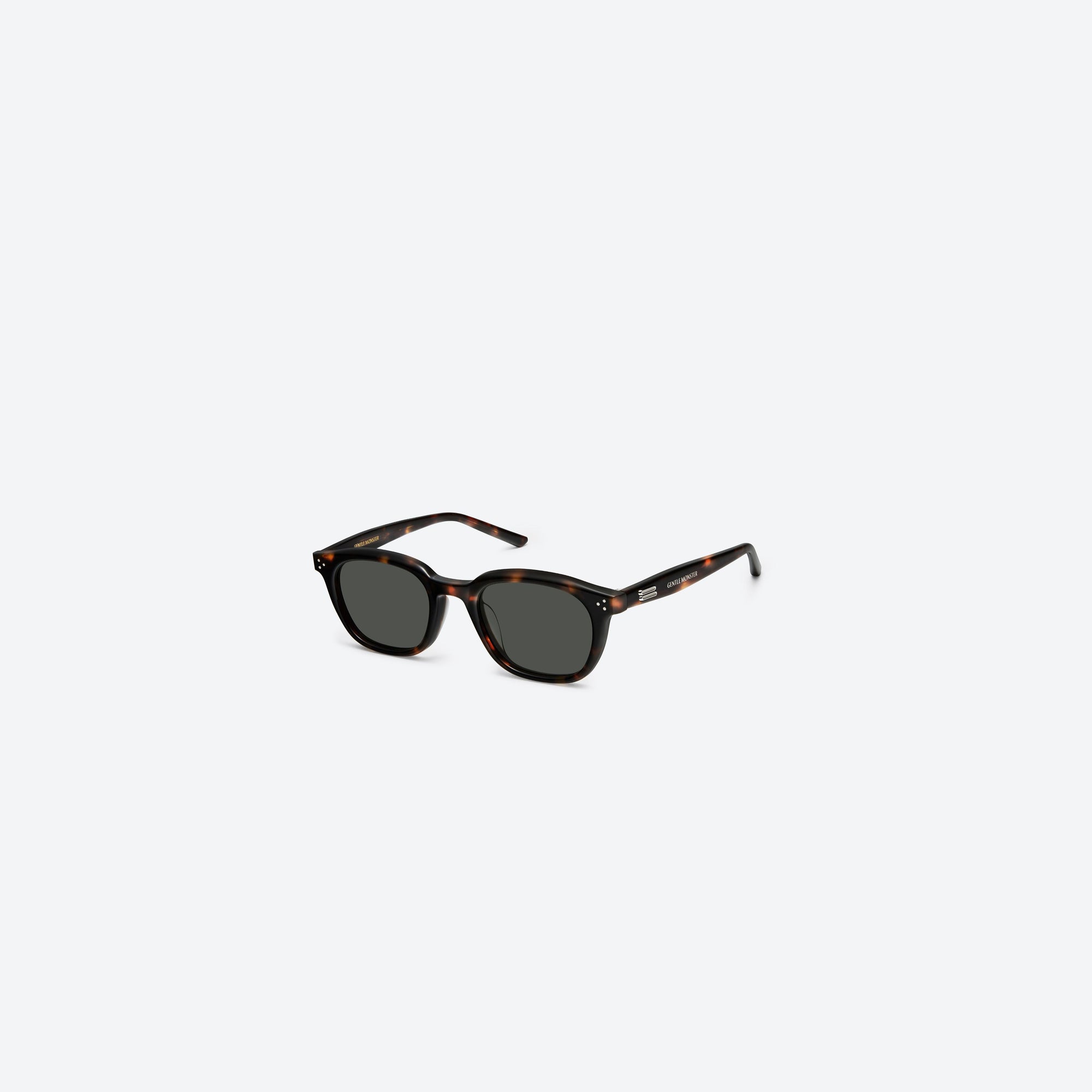 45-degree view of Gentle Monster Noho.s T1 Tortoise Acetate framed Round sunglasses.