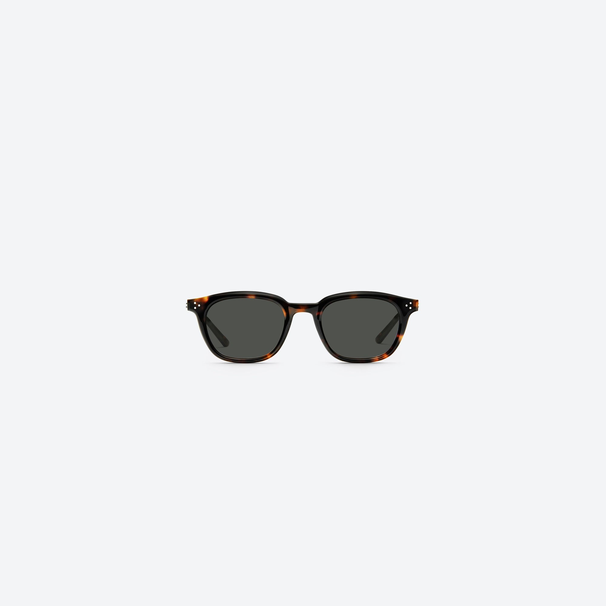 A front view of Gentle Monster Noho.s T1 Tortoise Acetate framed Round sunglasses.
