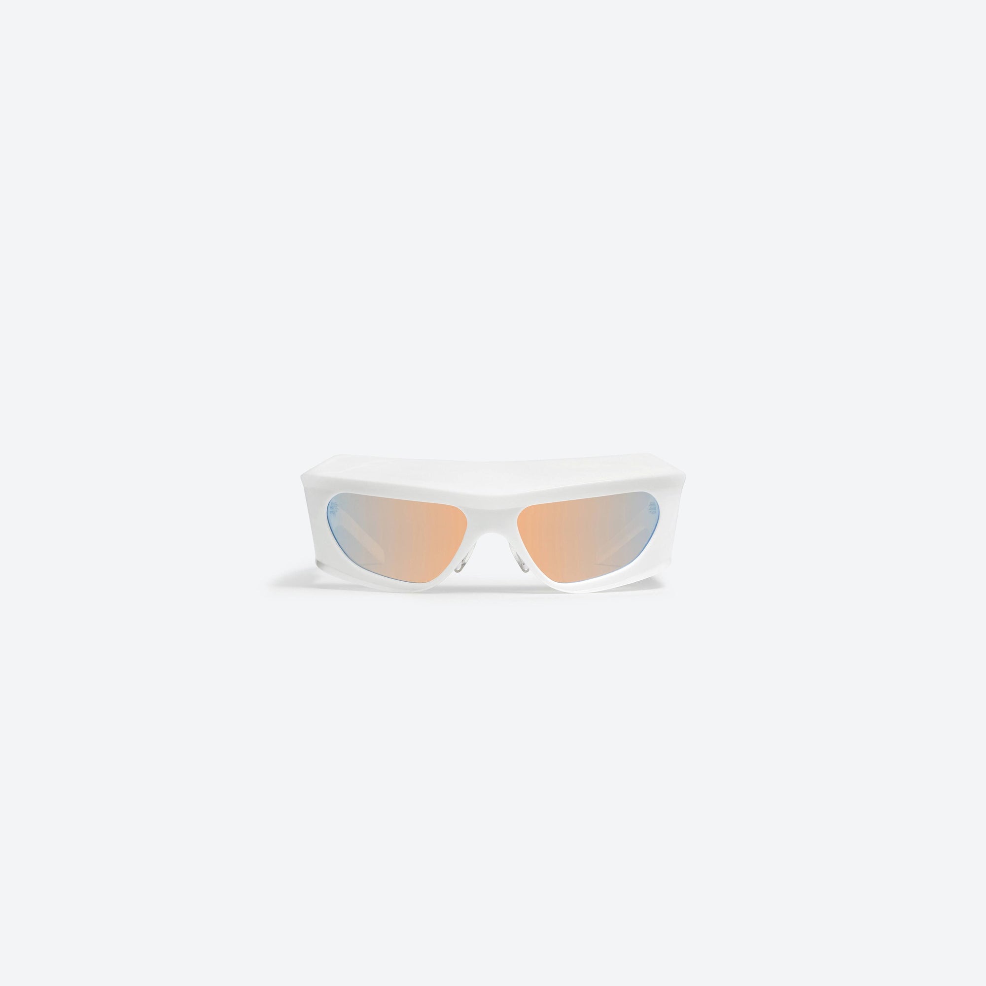 A front view of Gentle Monster Coperni - 5G BOLD W2 White Acetate framed Wraparound sunglasses.