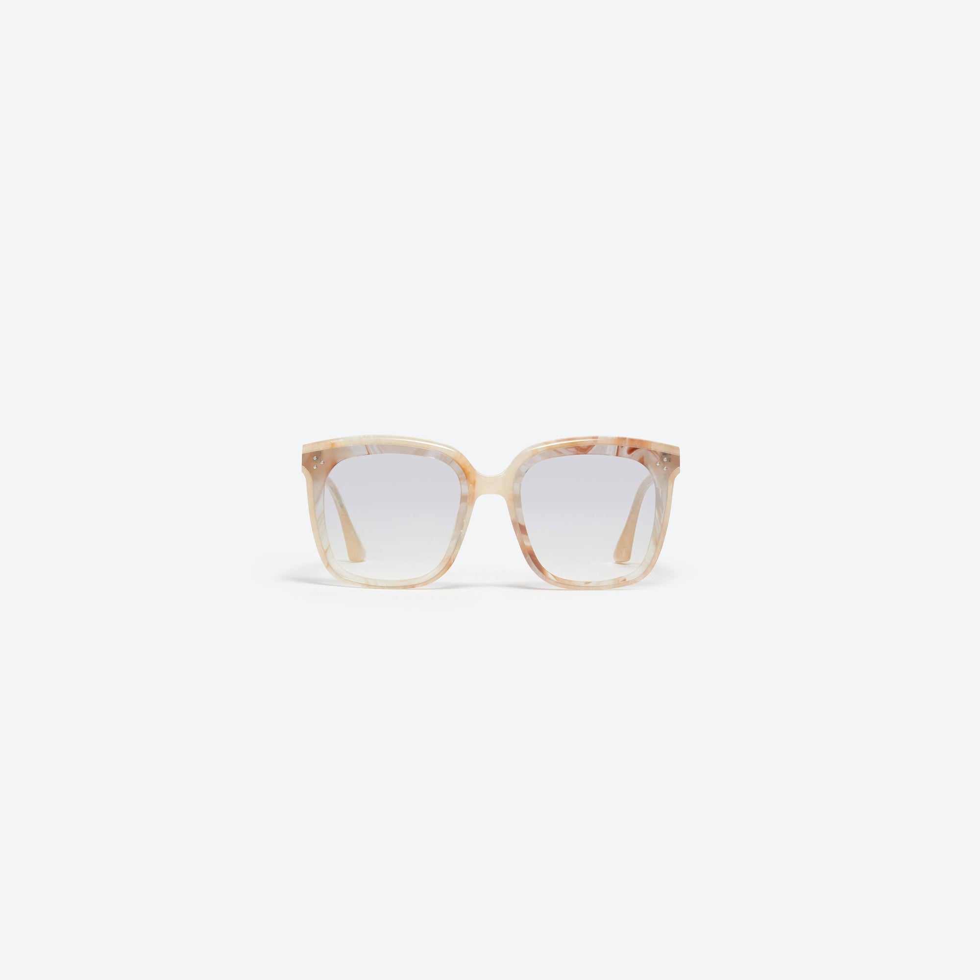 A front view of Gentle Monster Jennie - Angel BEC1 Ivory Mixed framed Square sunglasses.