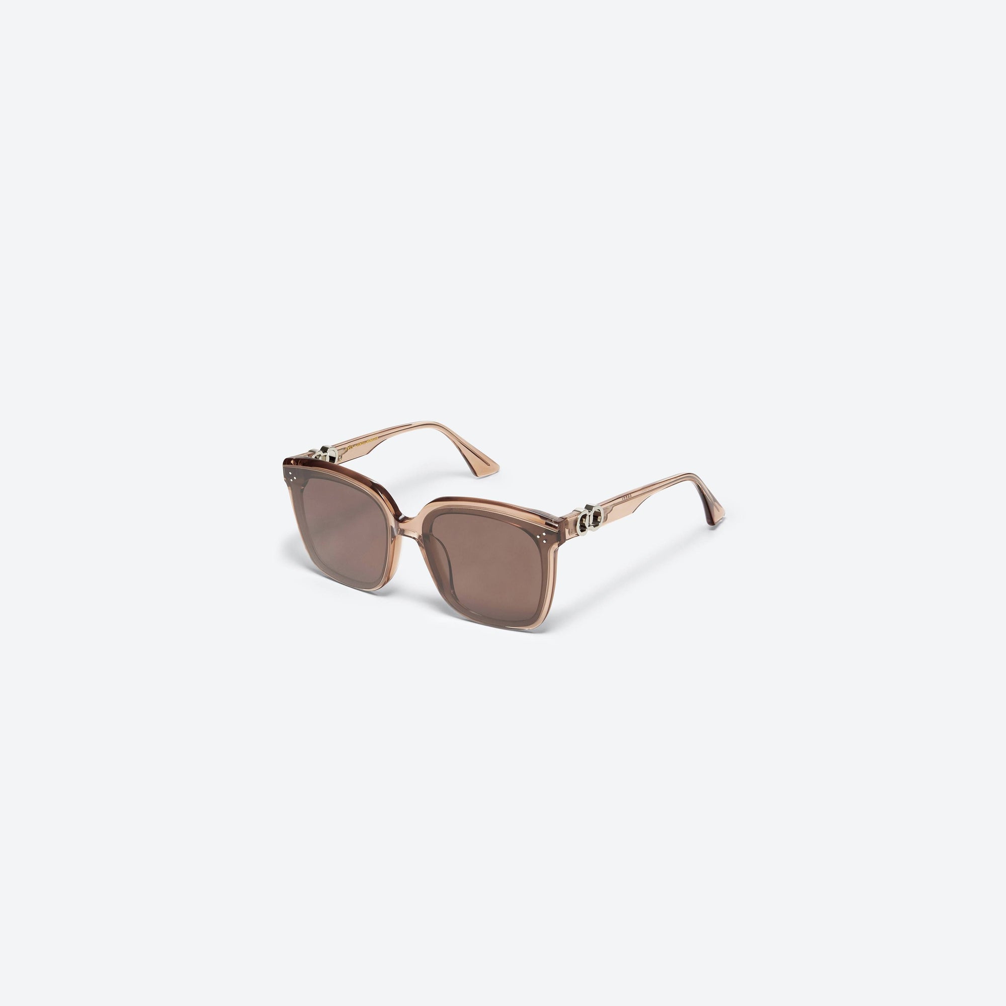 45-degree view of Gentle Monster Jennie - Angel BRC1 Brown Mixed framed Square sunglasses.