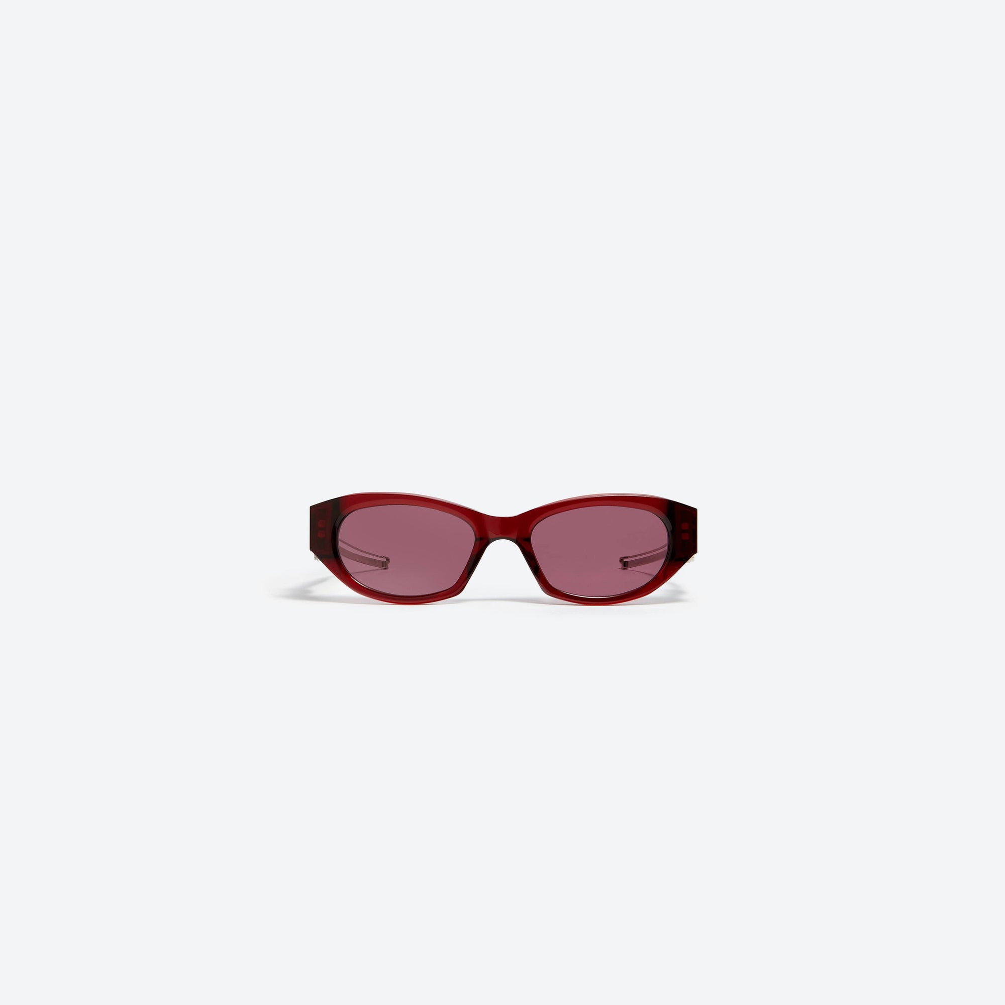 A front view of Gentle Monster Moncler - Swipe 2 RC3 Red Mixed framed Cat-eye sunglasses.
