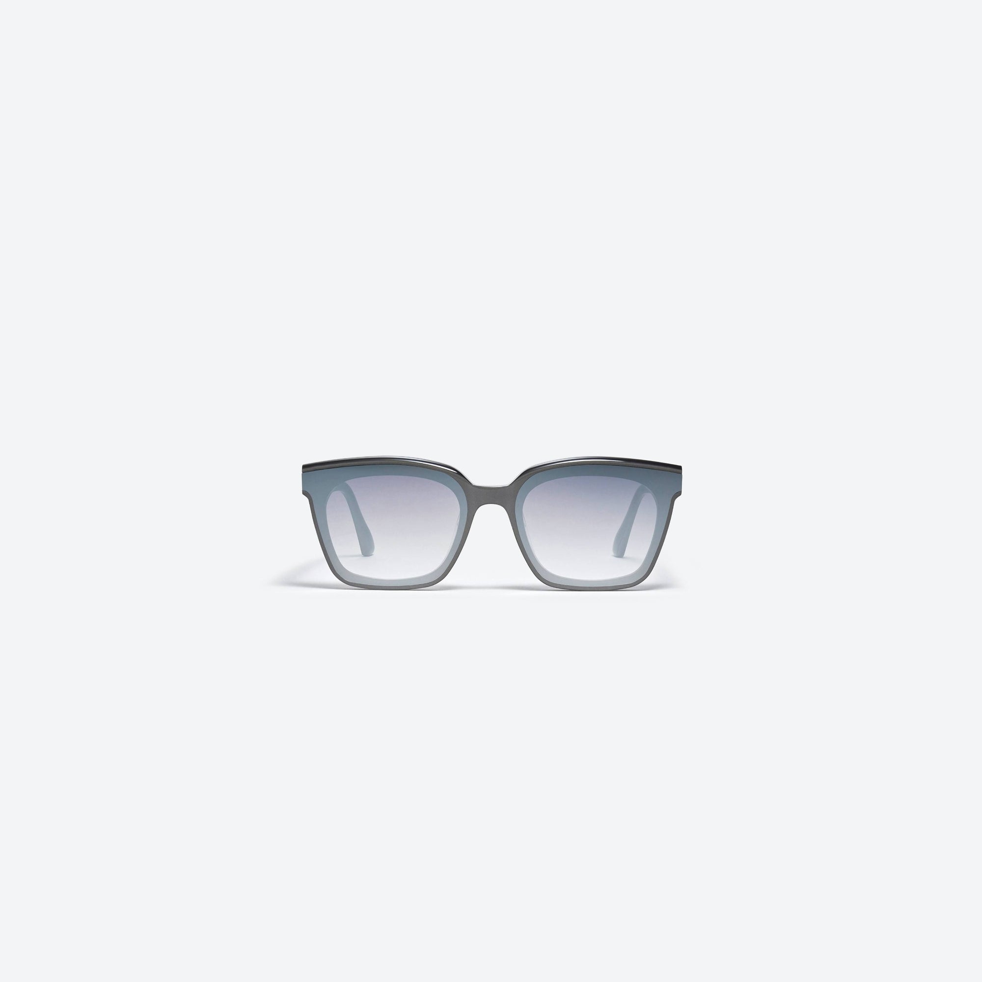 A front view of Gentle Monster Moncler - Swipe 3 G5 Gray Mixed framed Square sunglasses.
