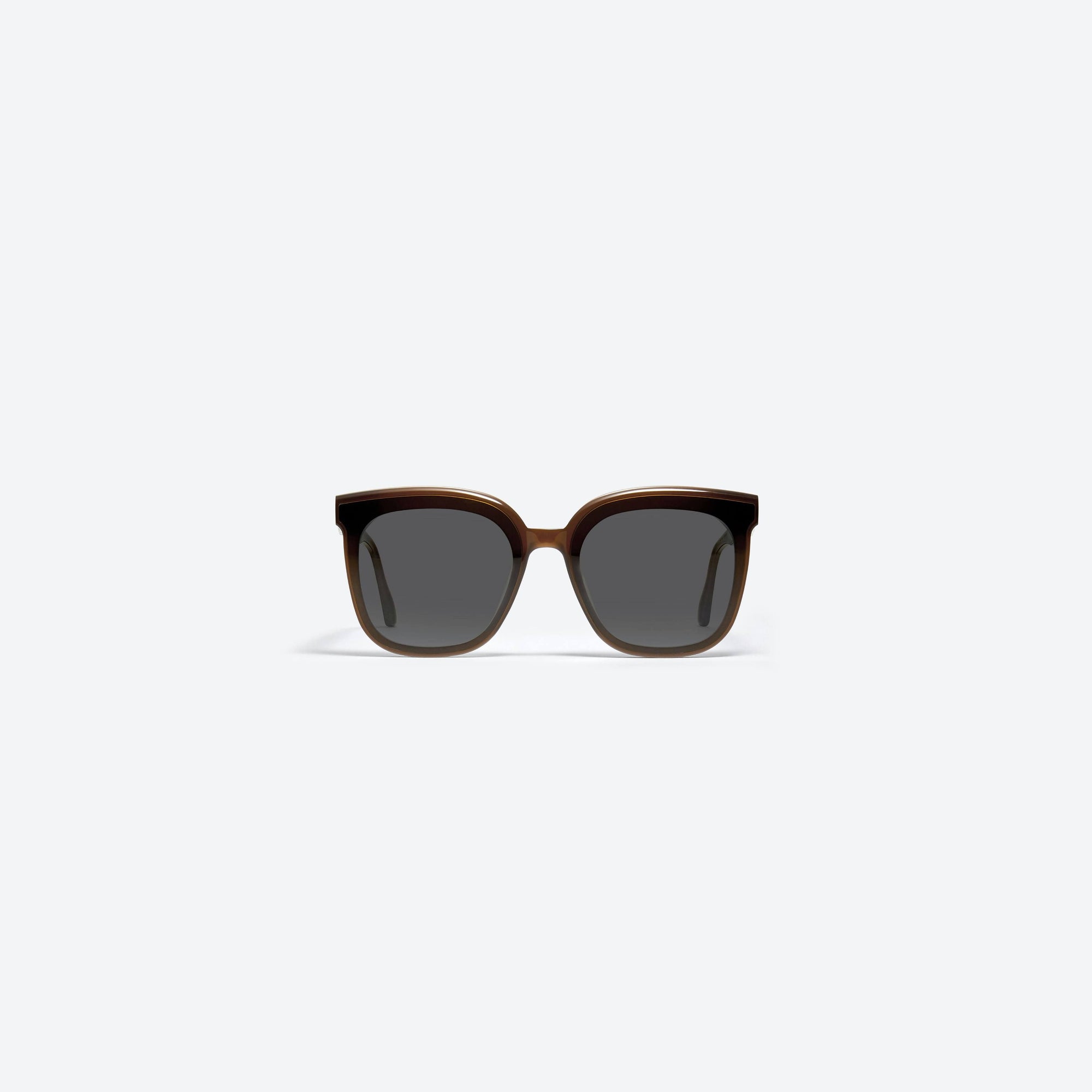 A front view of Gentle Monster Moncler - Swipe 4 DBC1 Brown Mixed framed Square sunglasses.