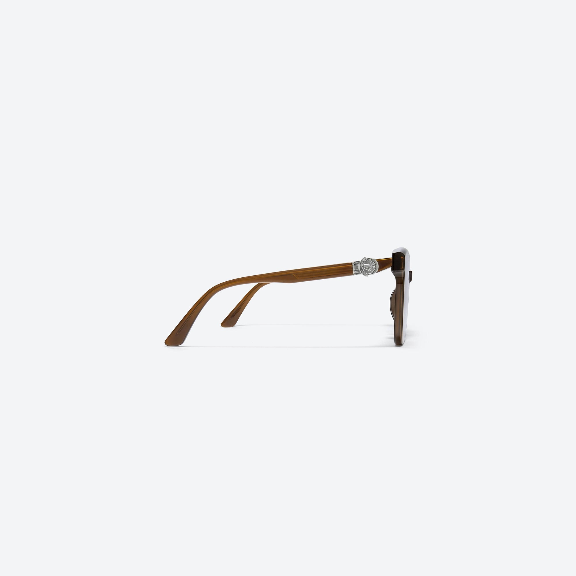 A detailed right view of Gentle Monster Moncler - Swipe 4 DBC1 Brown Mixed framed Square sunglasses.