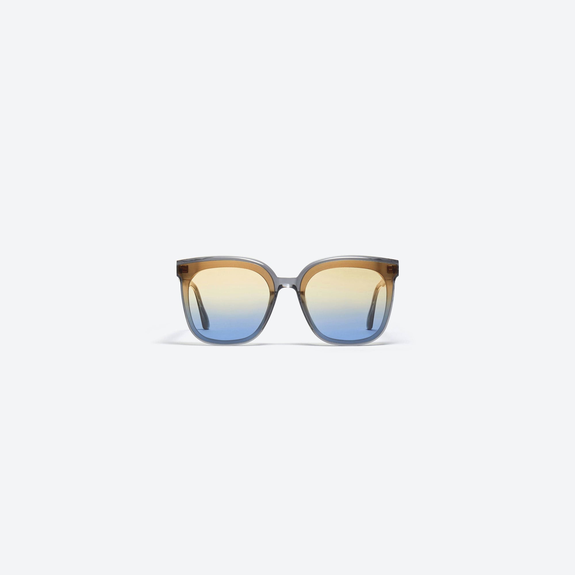 A front view of Gentle Monster Moncler - Swipe 4 G1 Gray Mixed framed Square sunglasses.