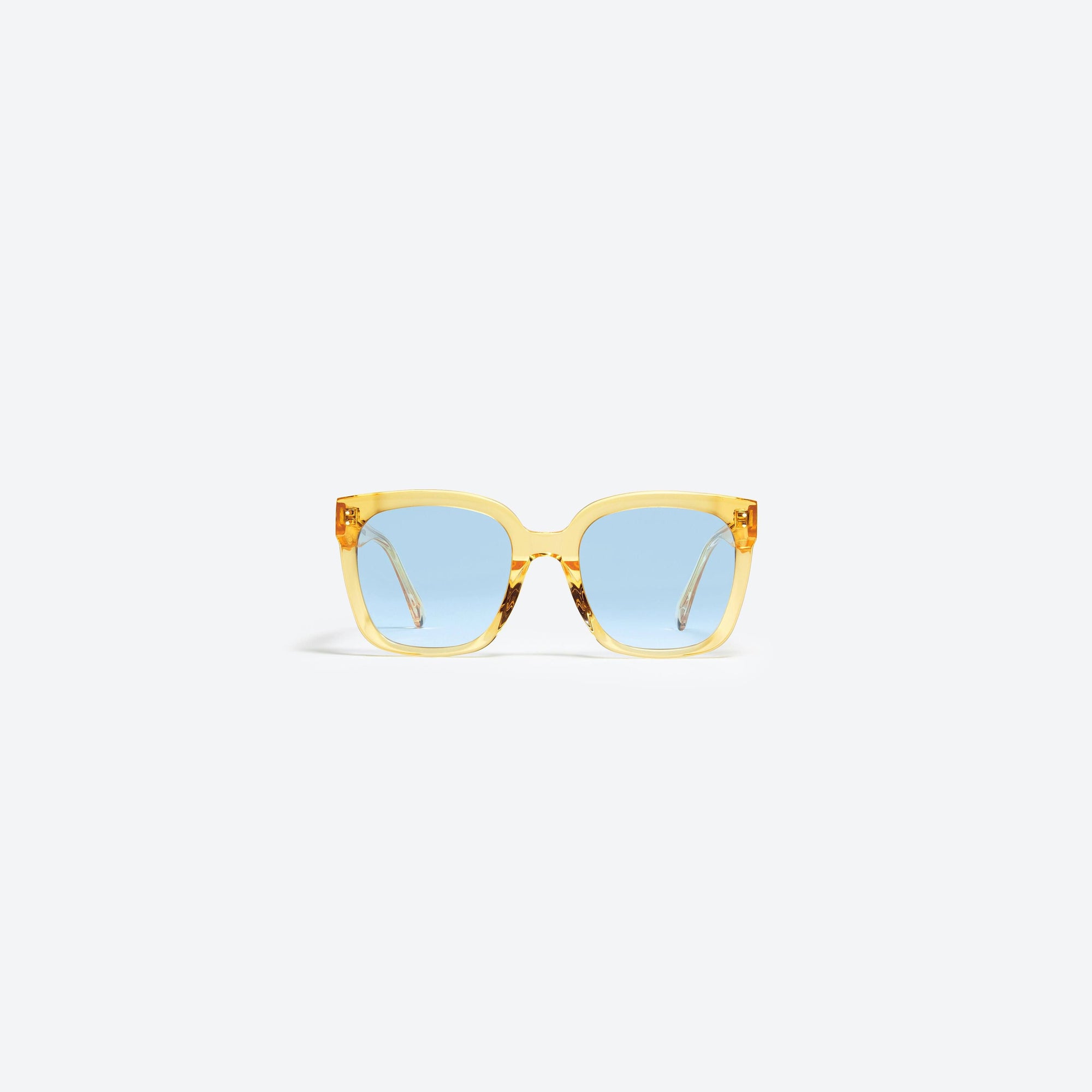 A front view of Gentle Monster Jennie - Kuku YC1 Yellow Acetate framed Square sunglasses.